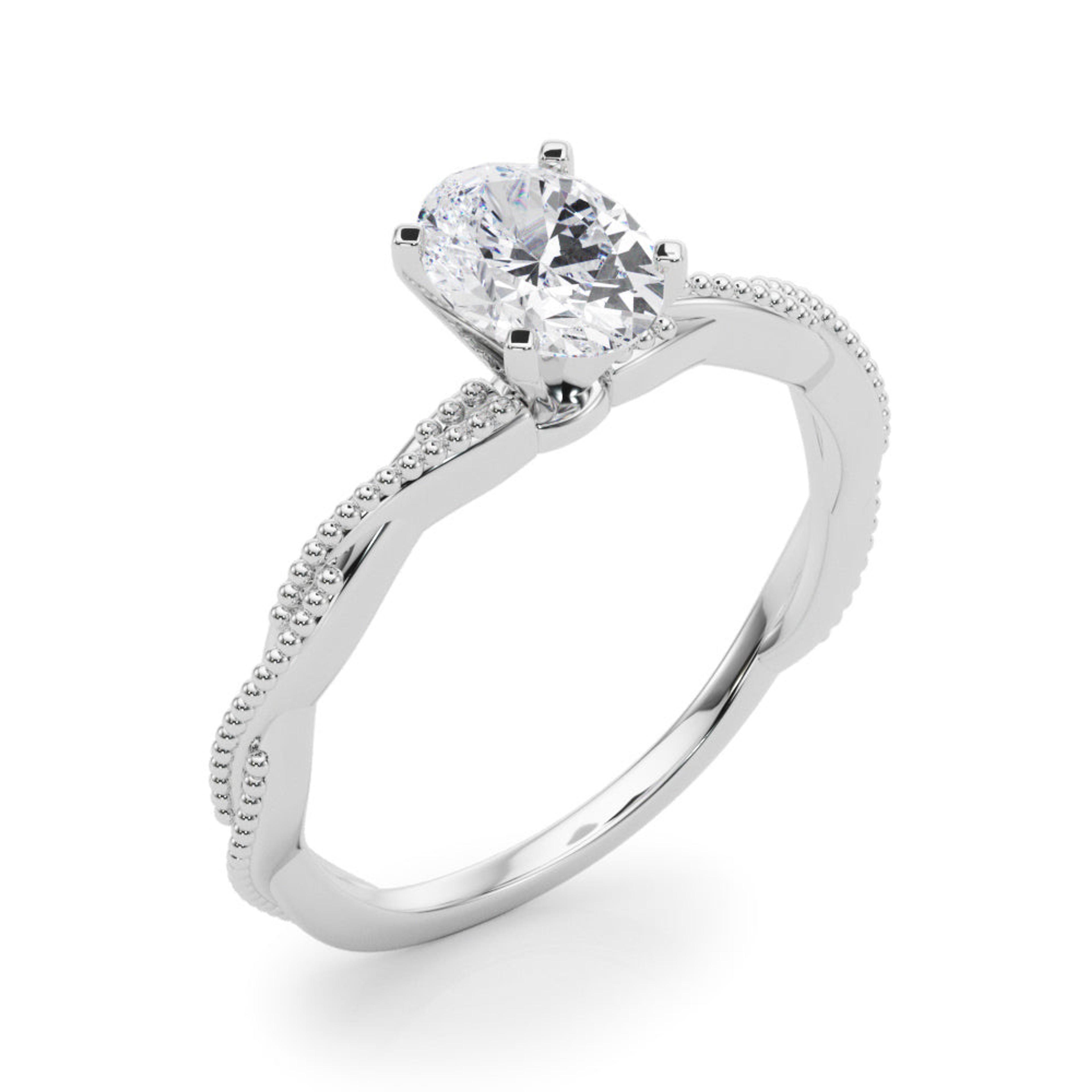 Anastasia Twisted Vine Oval Lab Grown Diamond Solitaire Engagement Ring IGI Certified