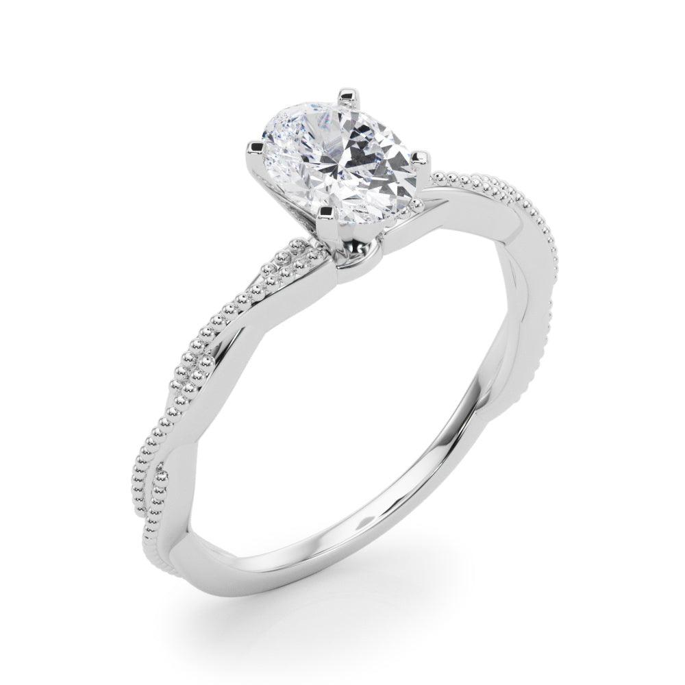 Anastasia Twisted Vine Oval Lab Grown Diamond Solitaire Engagement Ring IGI Certified