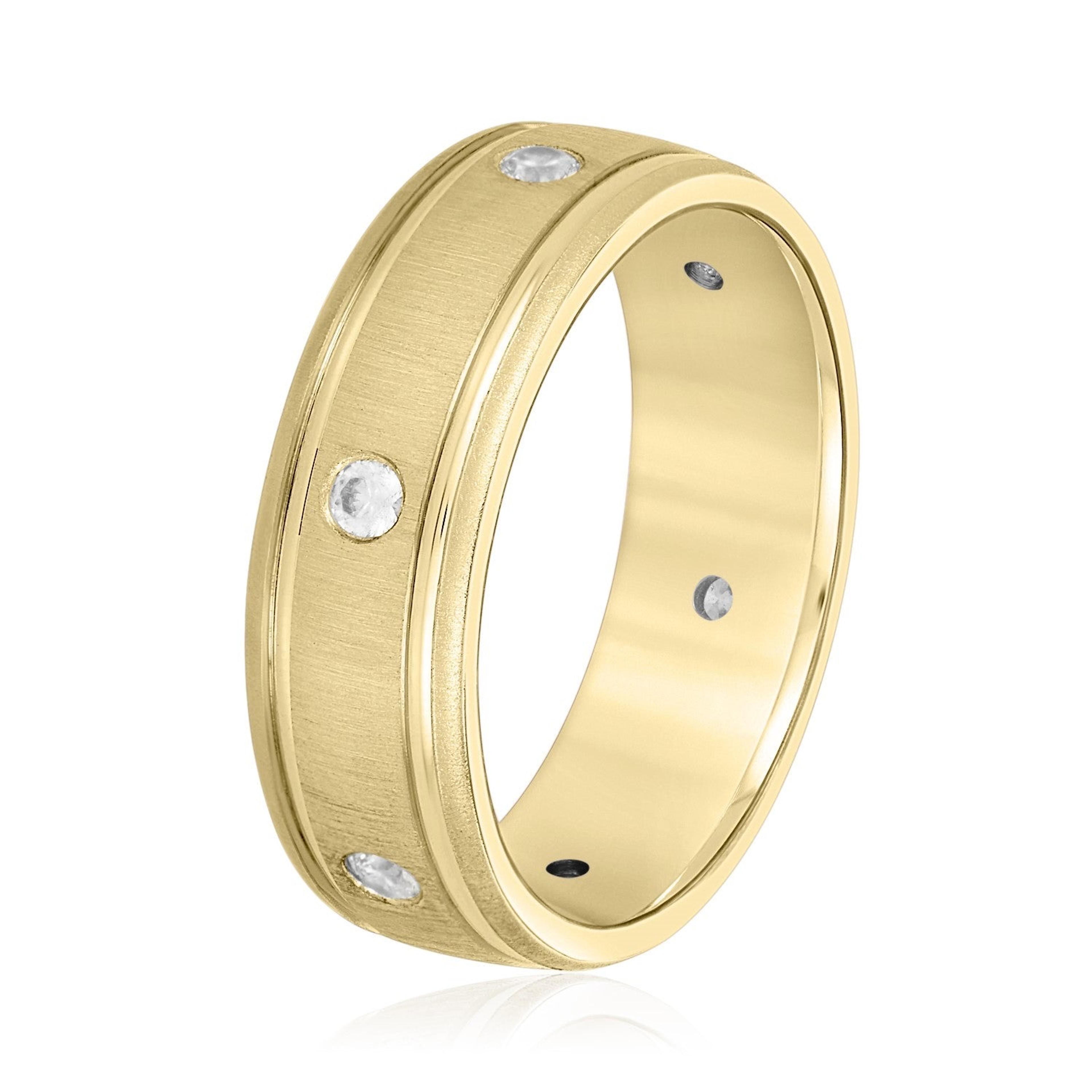 Bezel Set Diamond Men's Wedding Band