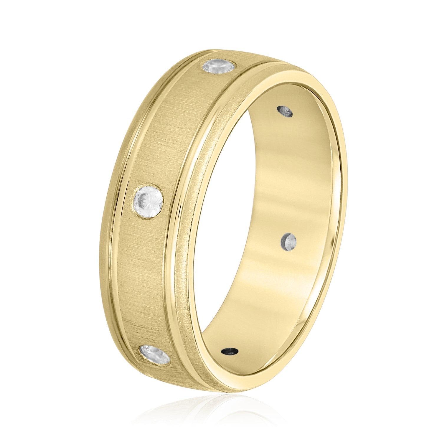 Bezel Set Diamond Men's Wedding Band