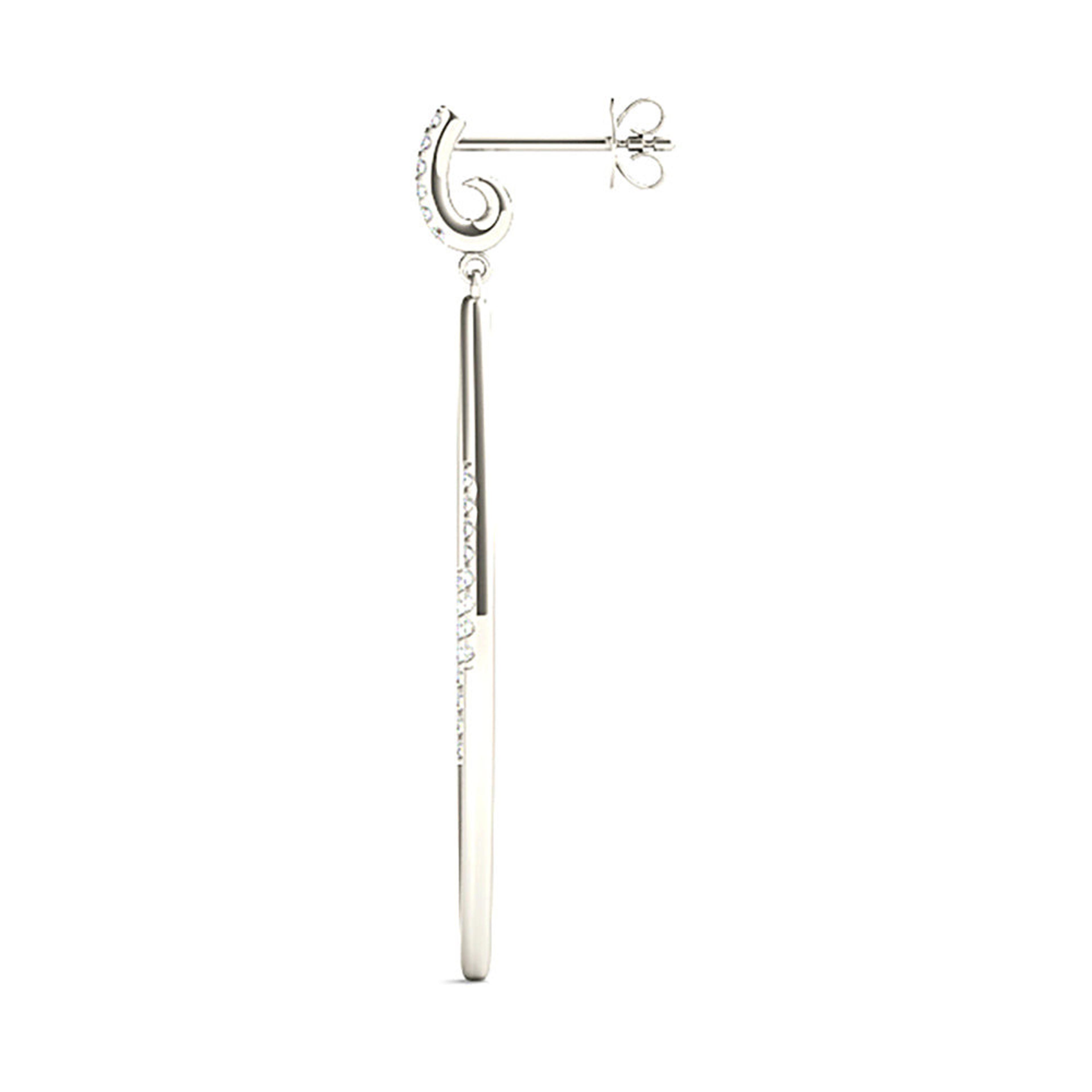 0.20 ctw Diamond Linear Drop Earrings-VIRABYANI