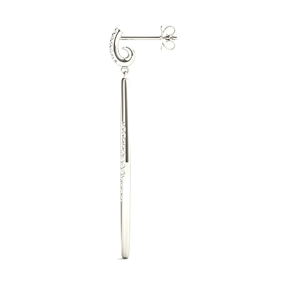 0.20 ctw Diamond Linear Drop Earrings-VIRABYANI