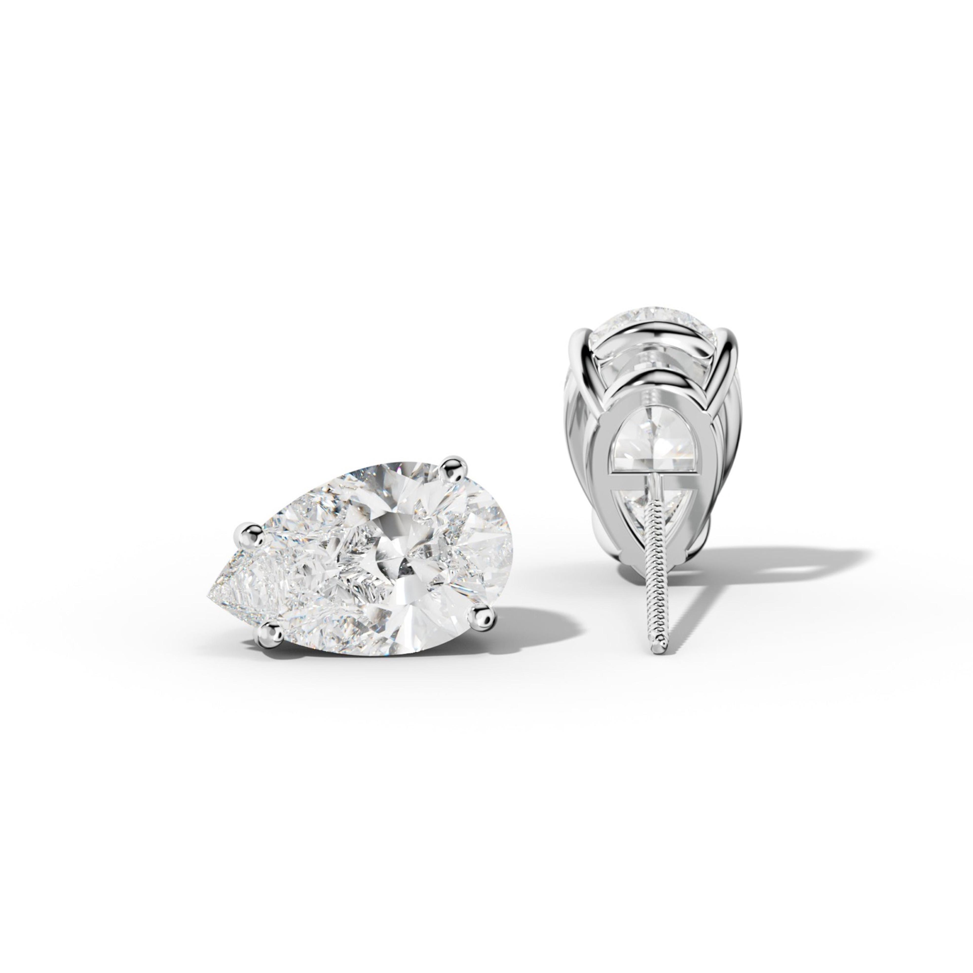 Classic Pear Shape Diamond Stud Earrings