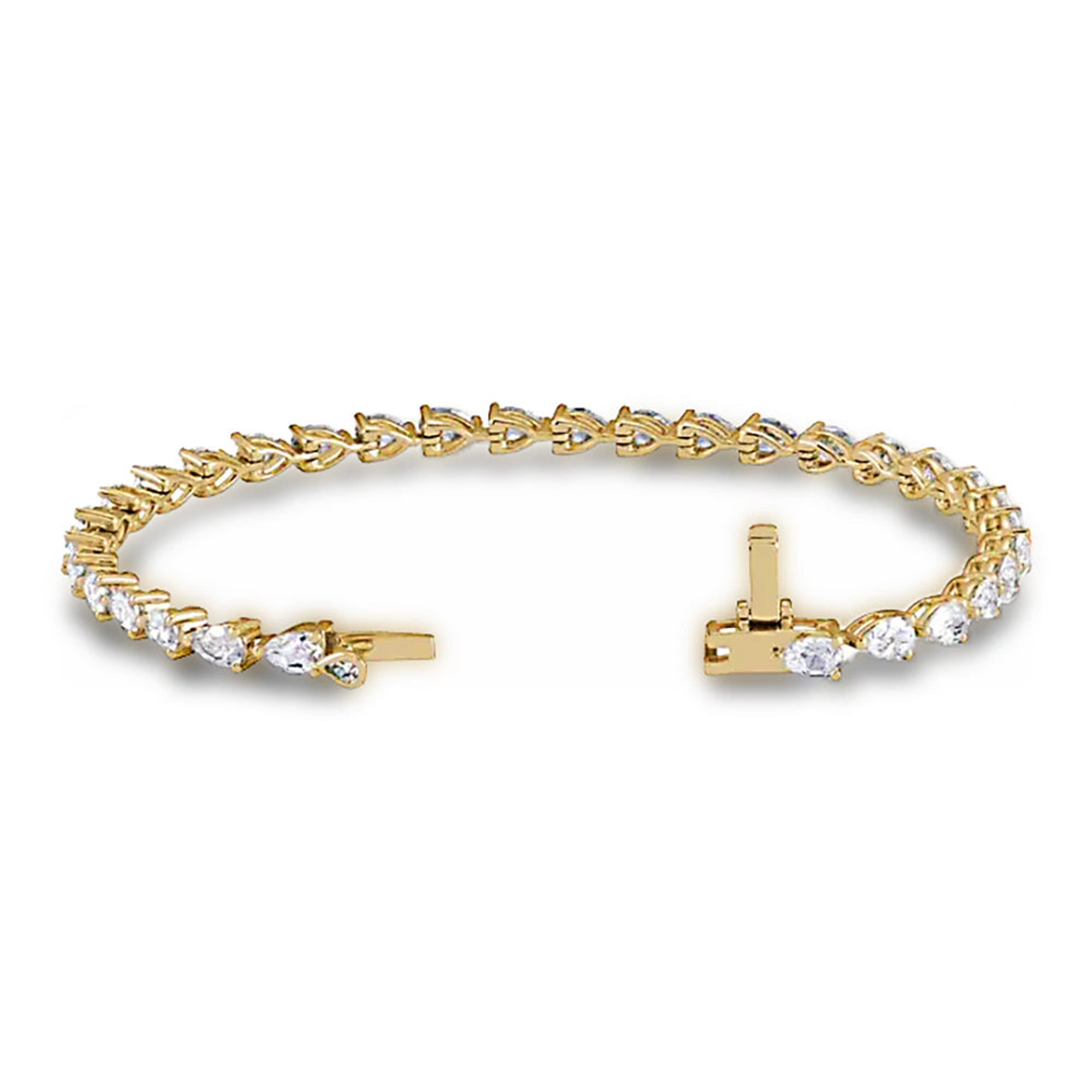 Pear Shape Diamond Tennis Bracelet