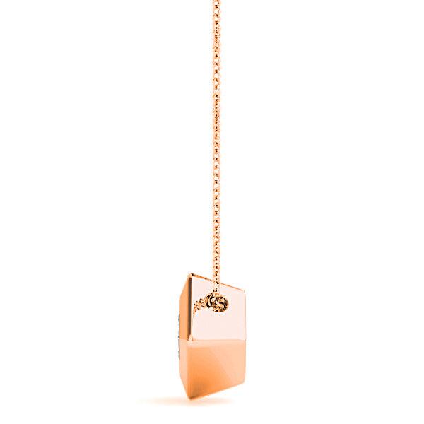 Bezel Set Princess Cut Diamond Solitaire Necklace Pendant-VIRABYANI