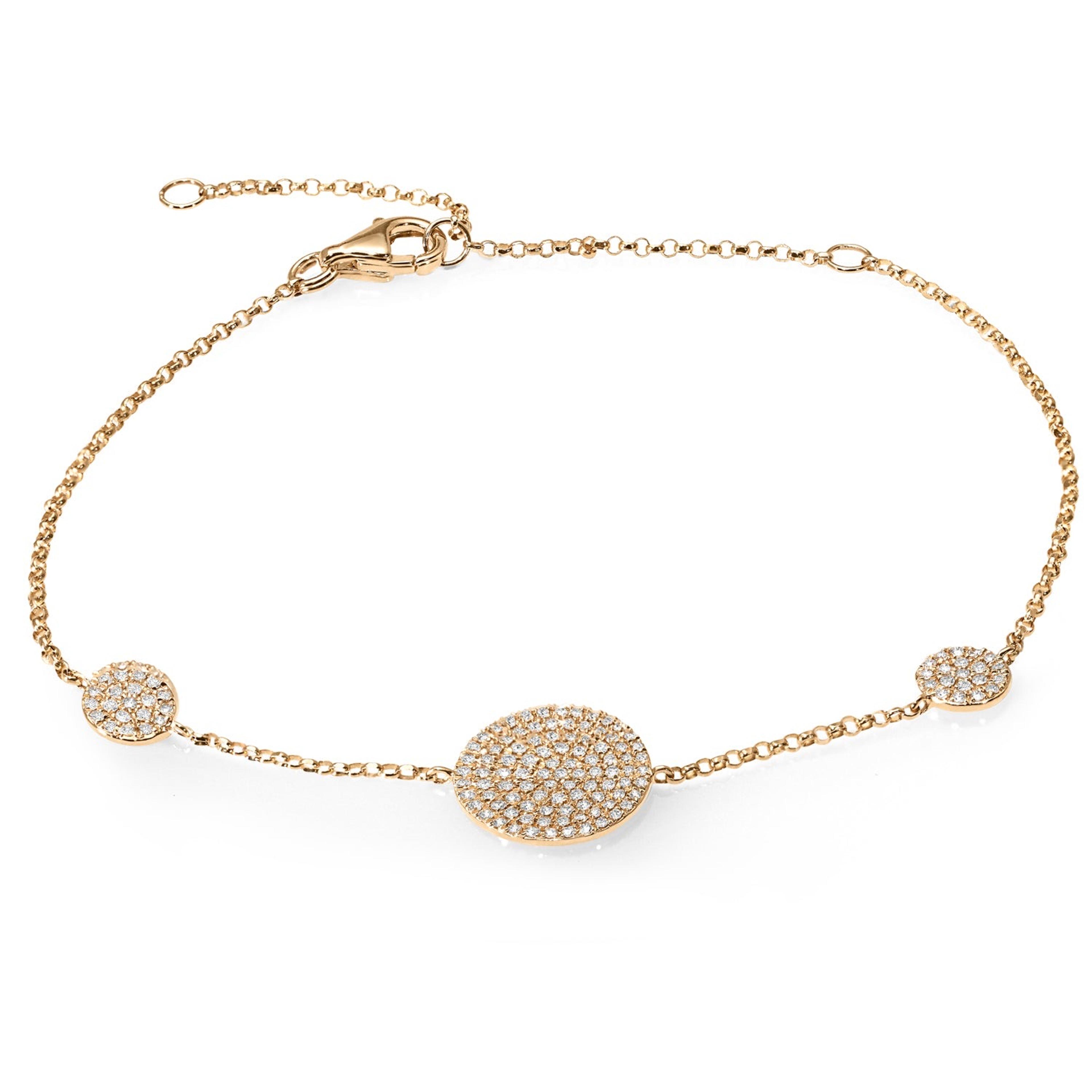 Pave Set 0.20 ctw Diamond Chain Bracelet-VIRABYANI