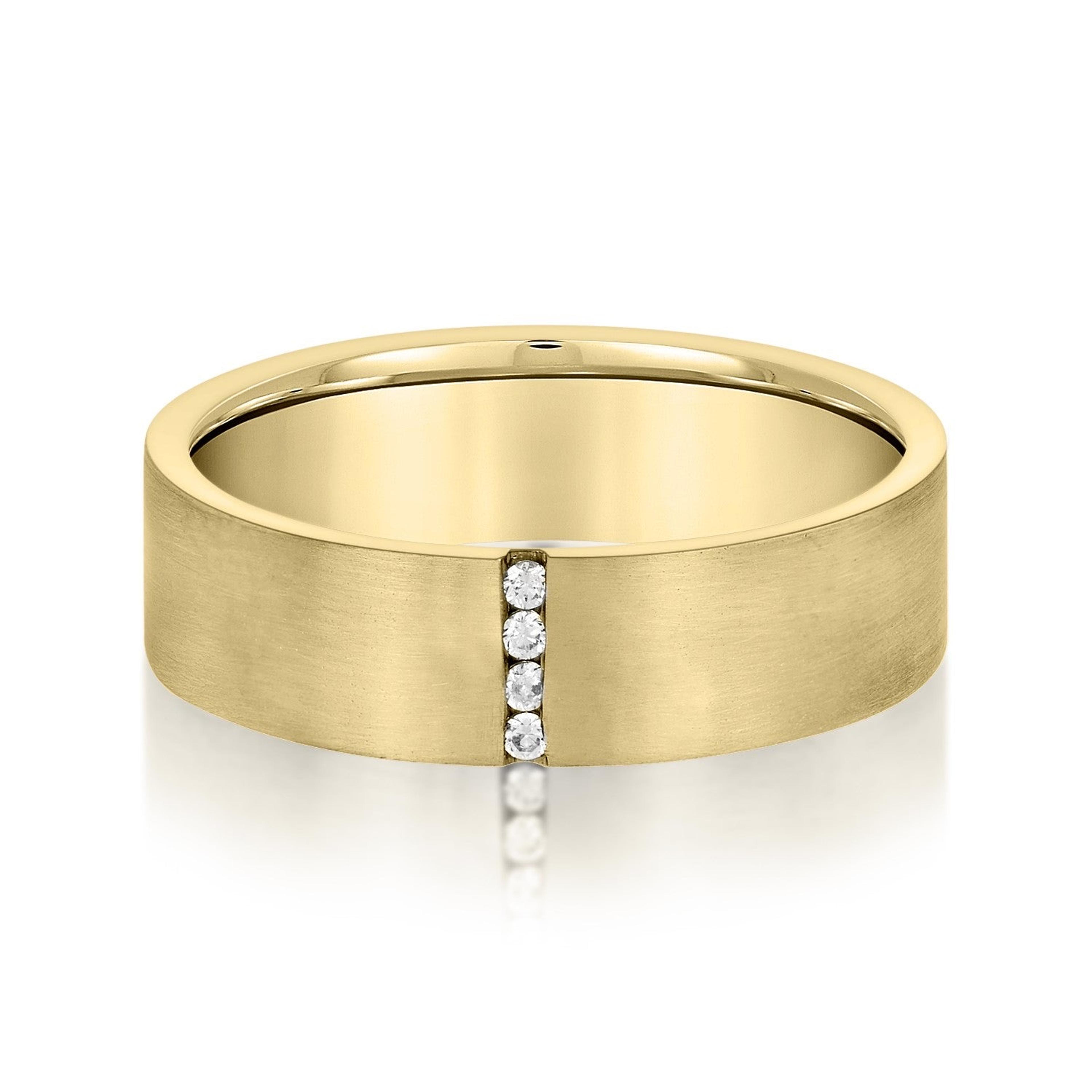 Vertical Single Row Channel Set Diamond Men's Wedding Band
