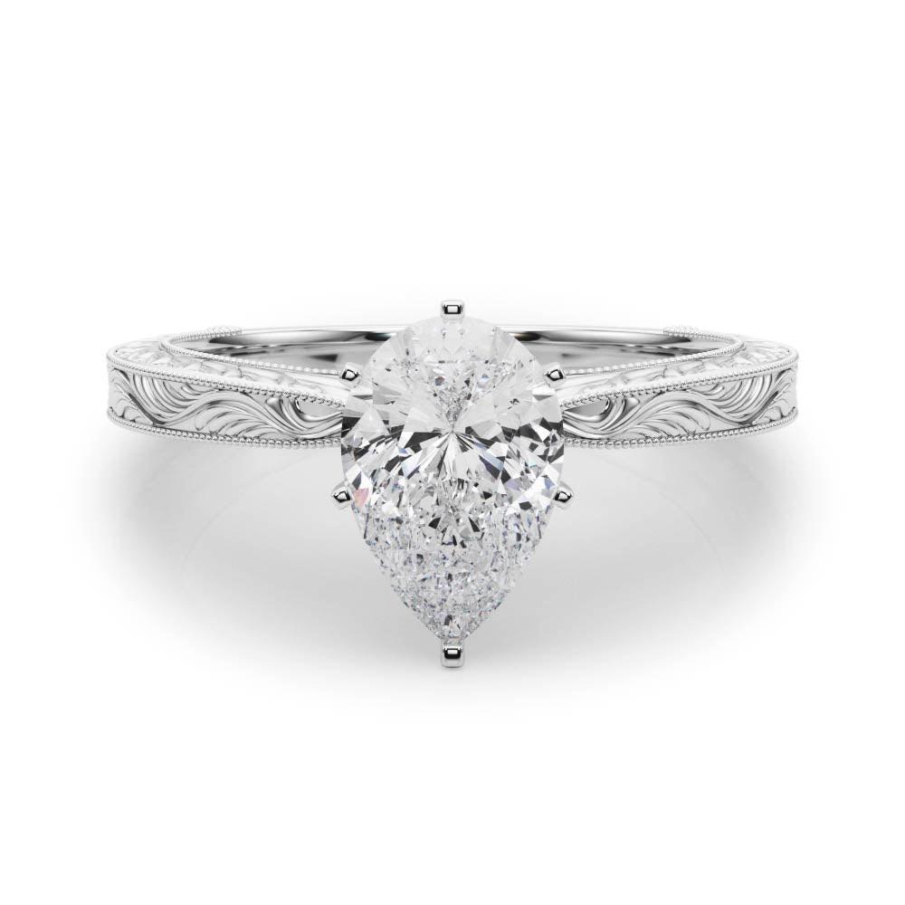 Victoria Pear Diamond Solitaire Engagement Ring
