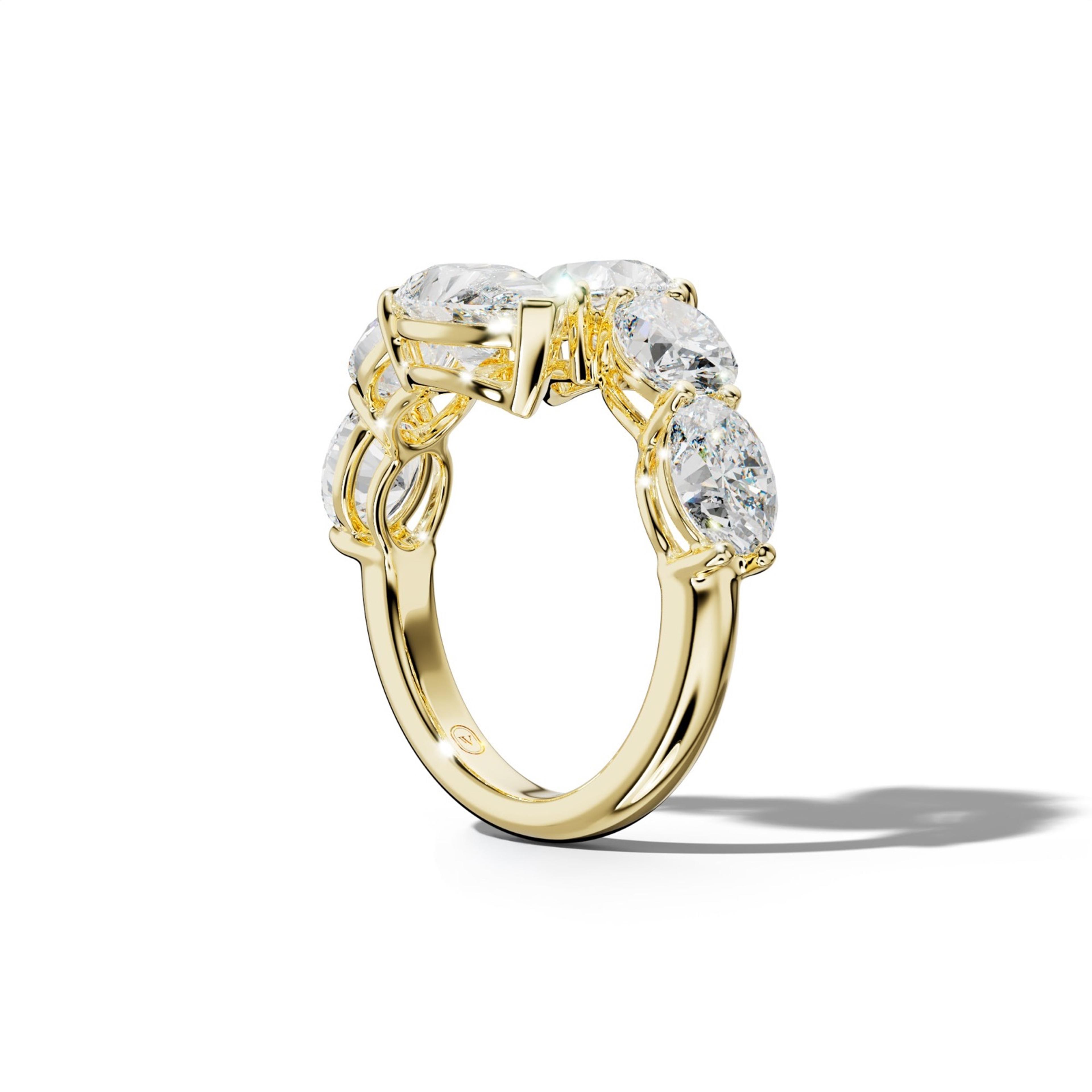 6.0 ct Oval and Pear Shape Diamond Open Wedding Band
