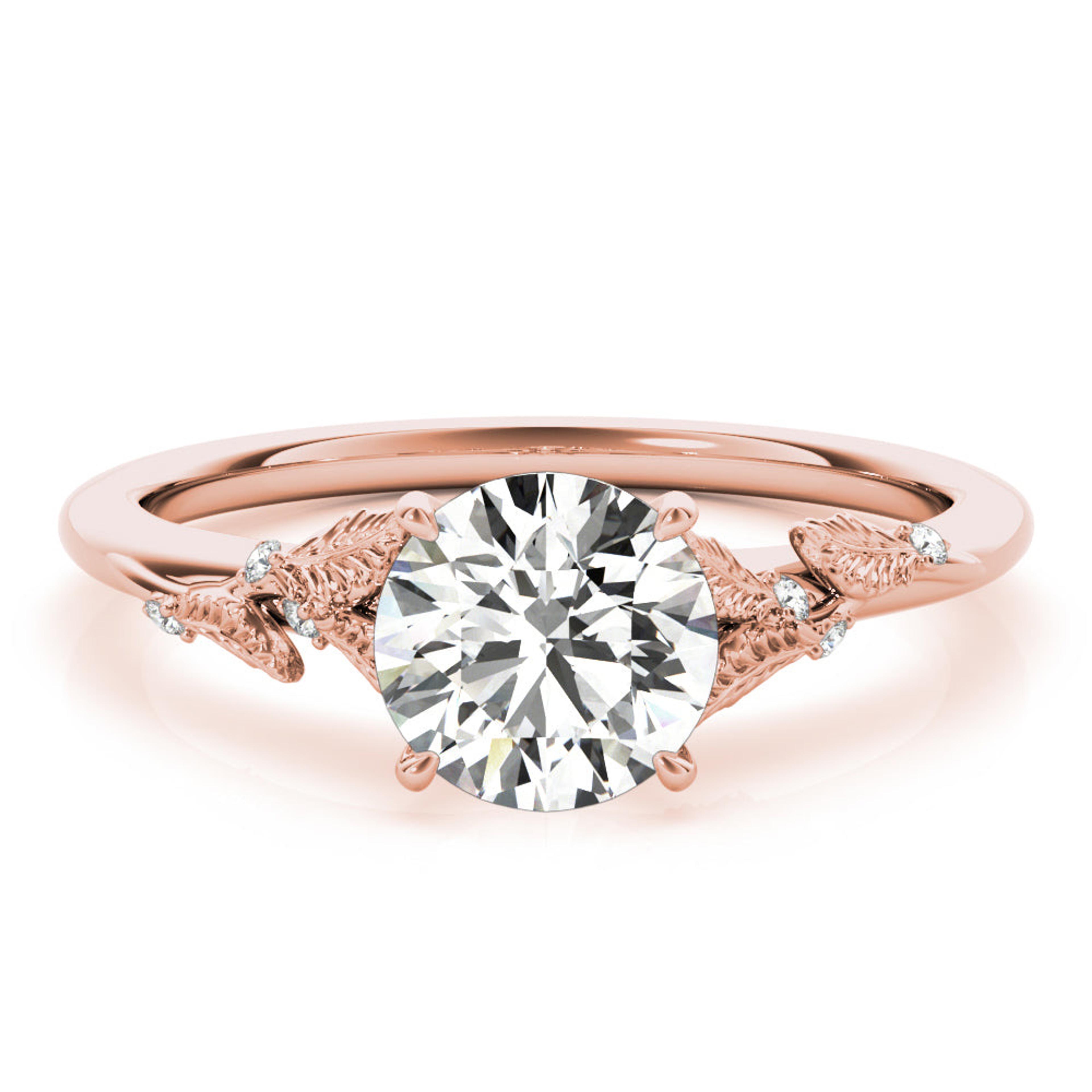 Laurel Round Diamond Solitaire Engagement Ring