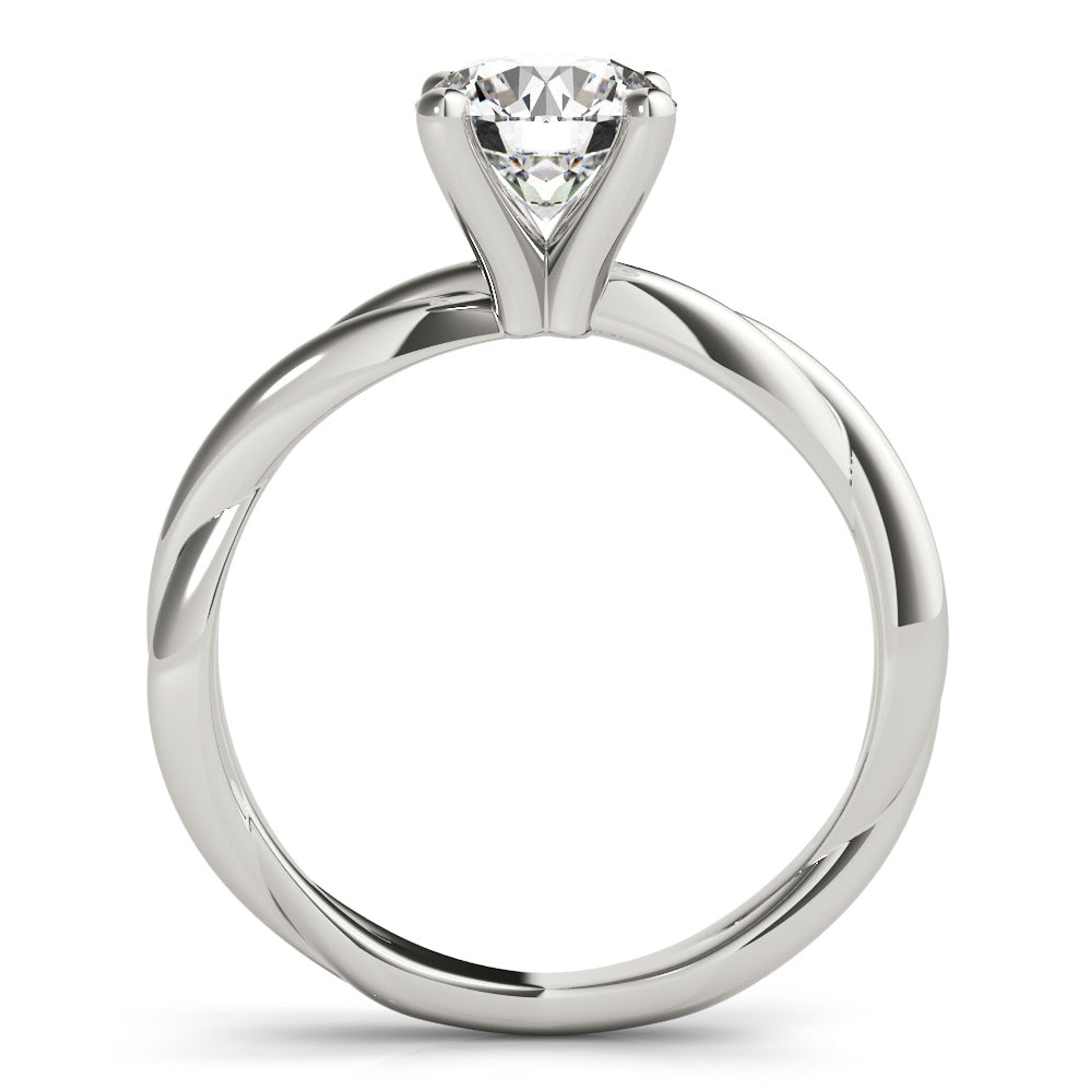 Twisted Vine Round Diamond Solitaire Engagement Ring