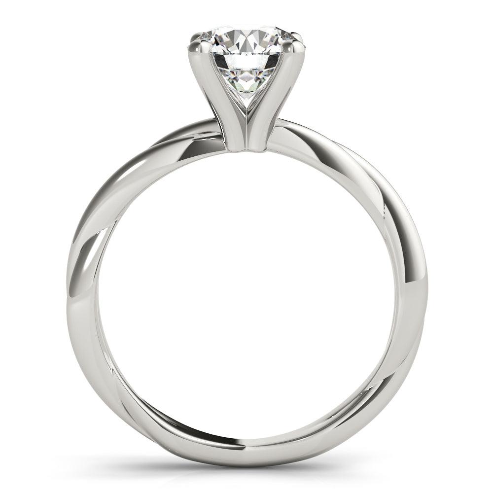 Twisted Vine Round Diamond Solitaire Engagement Ring