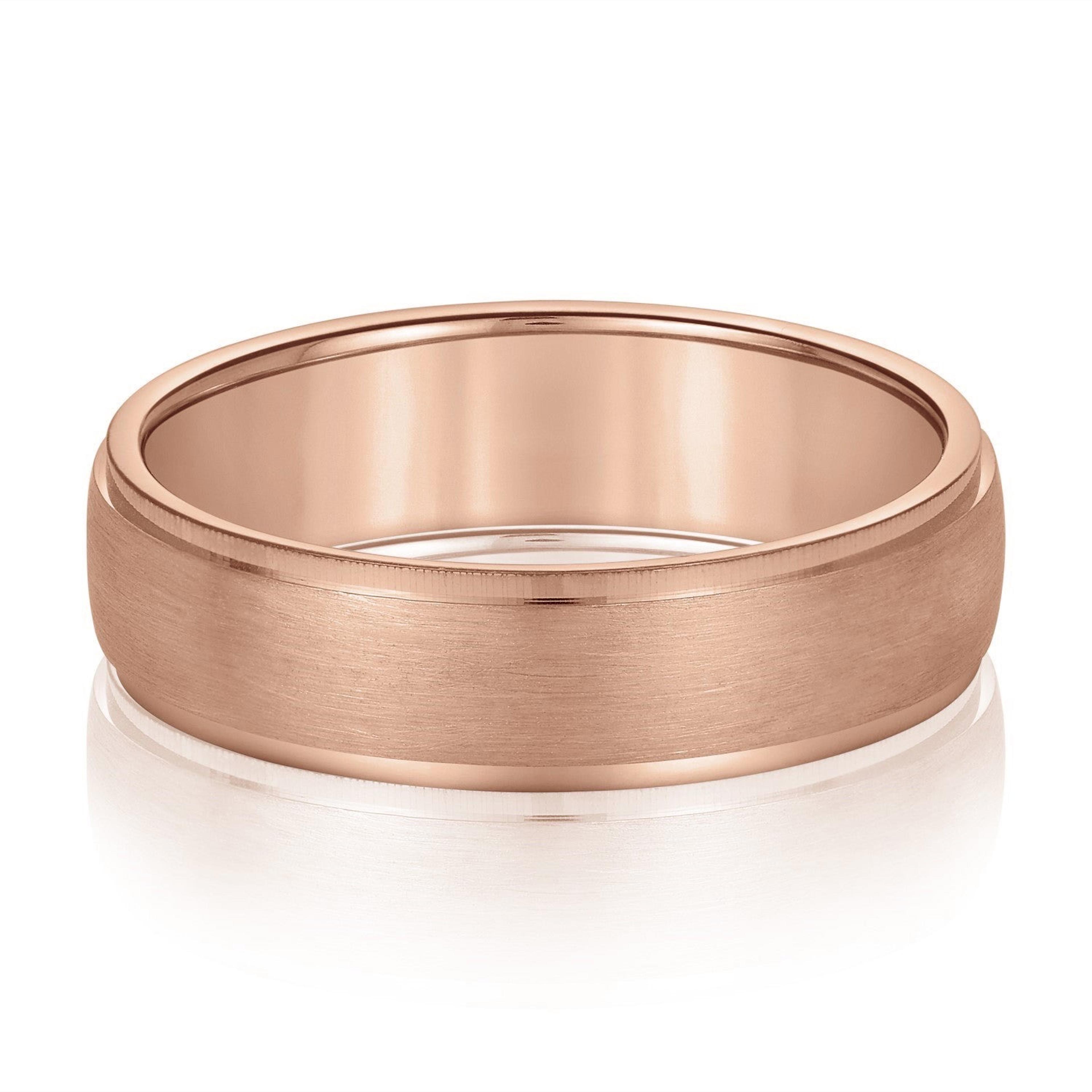 Men's Slight Dome Brushed Center Band