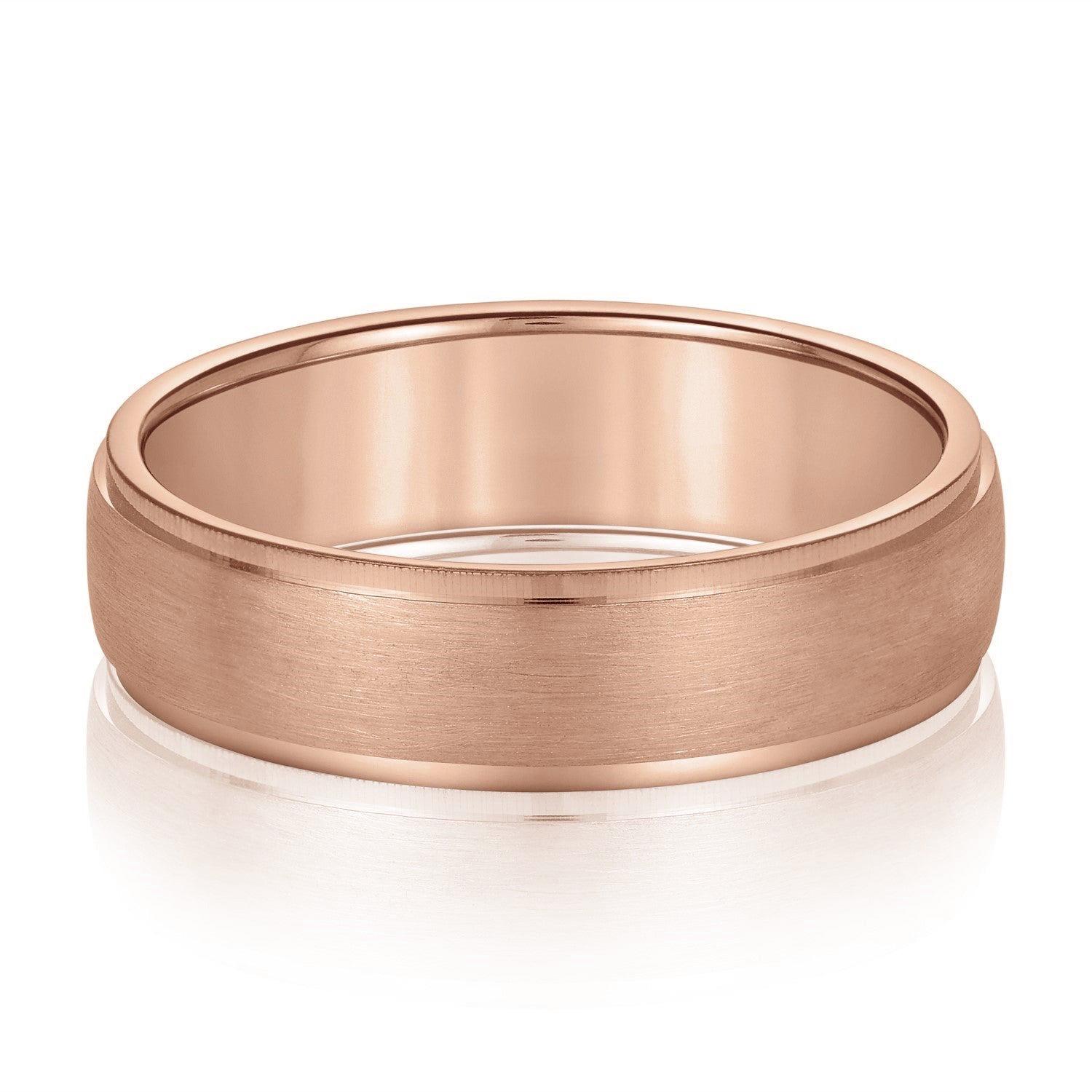 Men's Slight Dome Brushed Center Band