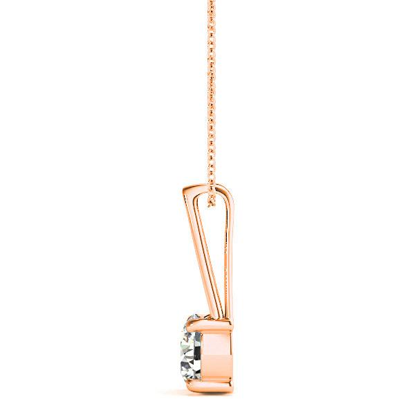 Four Prong Round Diamond Solitaire Necklace Pendant-VIRABYANI