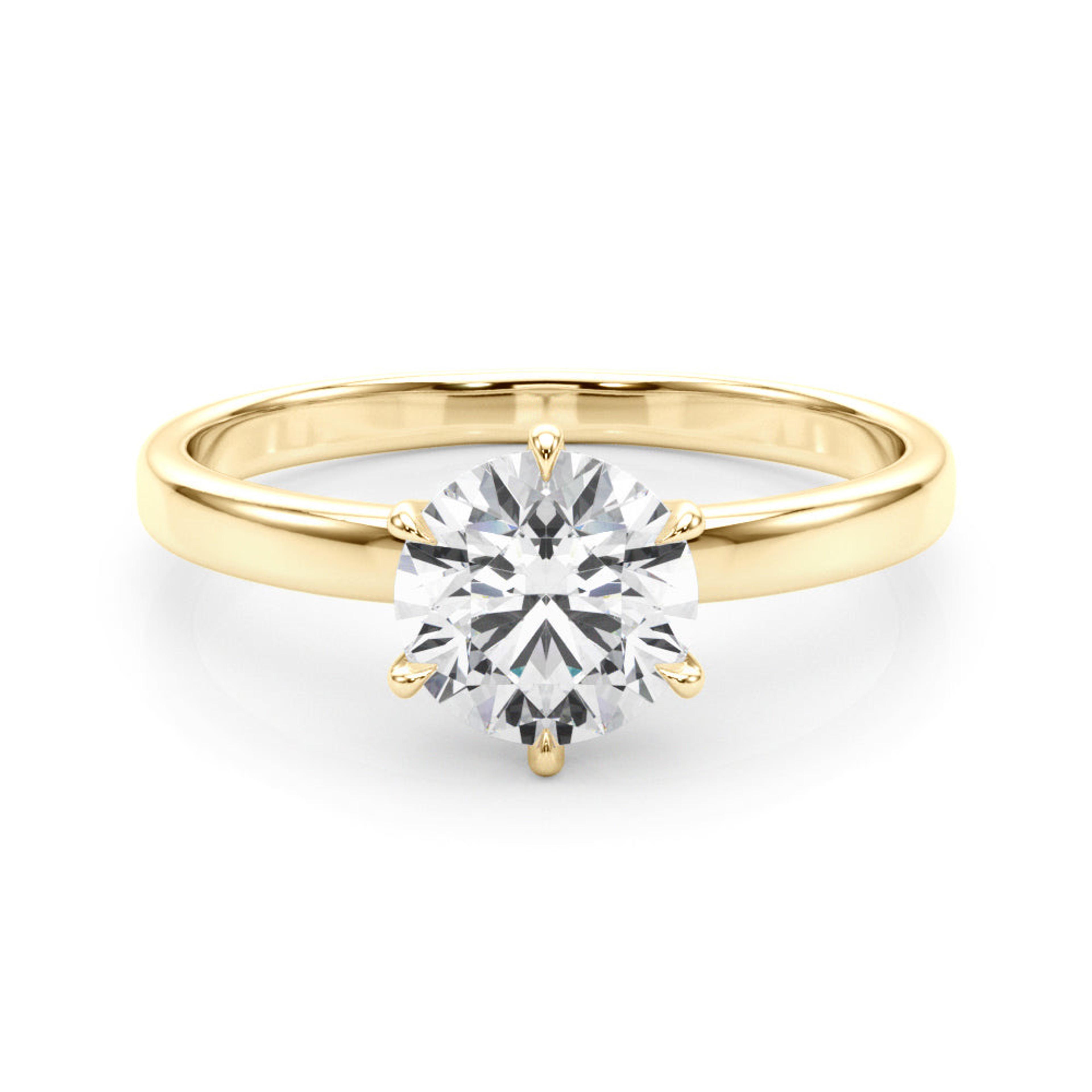 Reigna Round Lab Grown Diamond Solitaire Engagement Ring IGI Certified