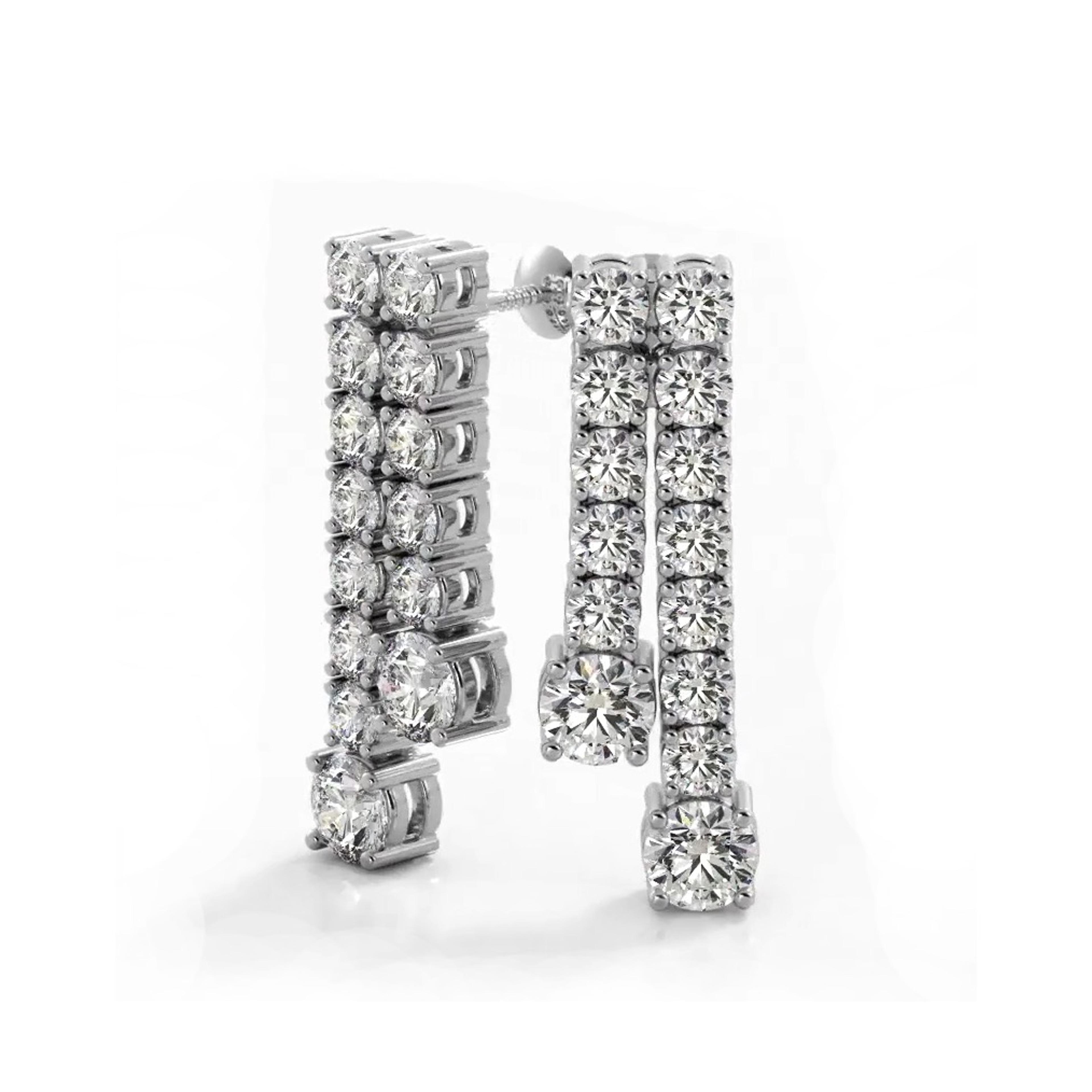 1.70 ctw. Double Strand Diamond Dangle Earrings