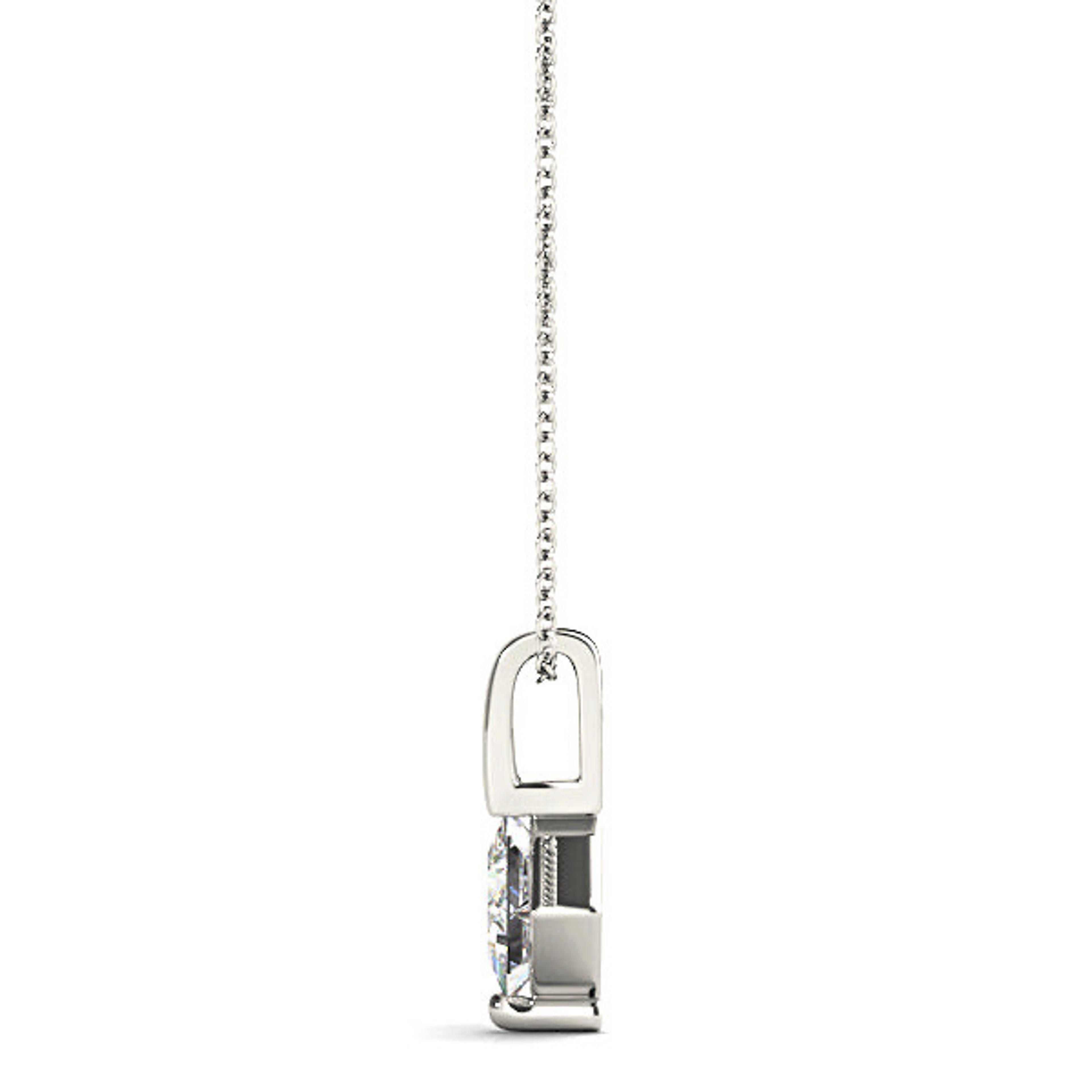 Princess Cut Diamond Solitaire Necklace Pendant-VIRABYANI