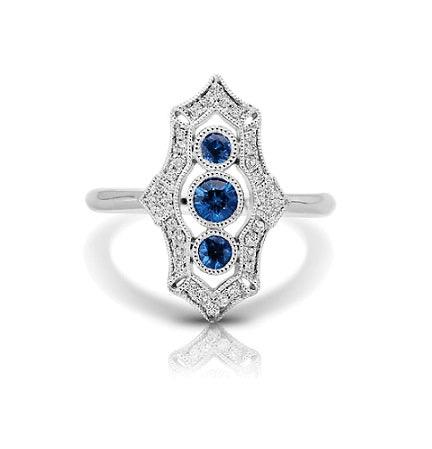 Vintage Inspired 0.40 ct. Natural Blue Sapphire Ring