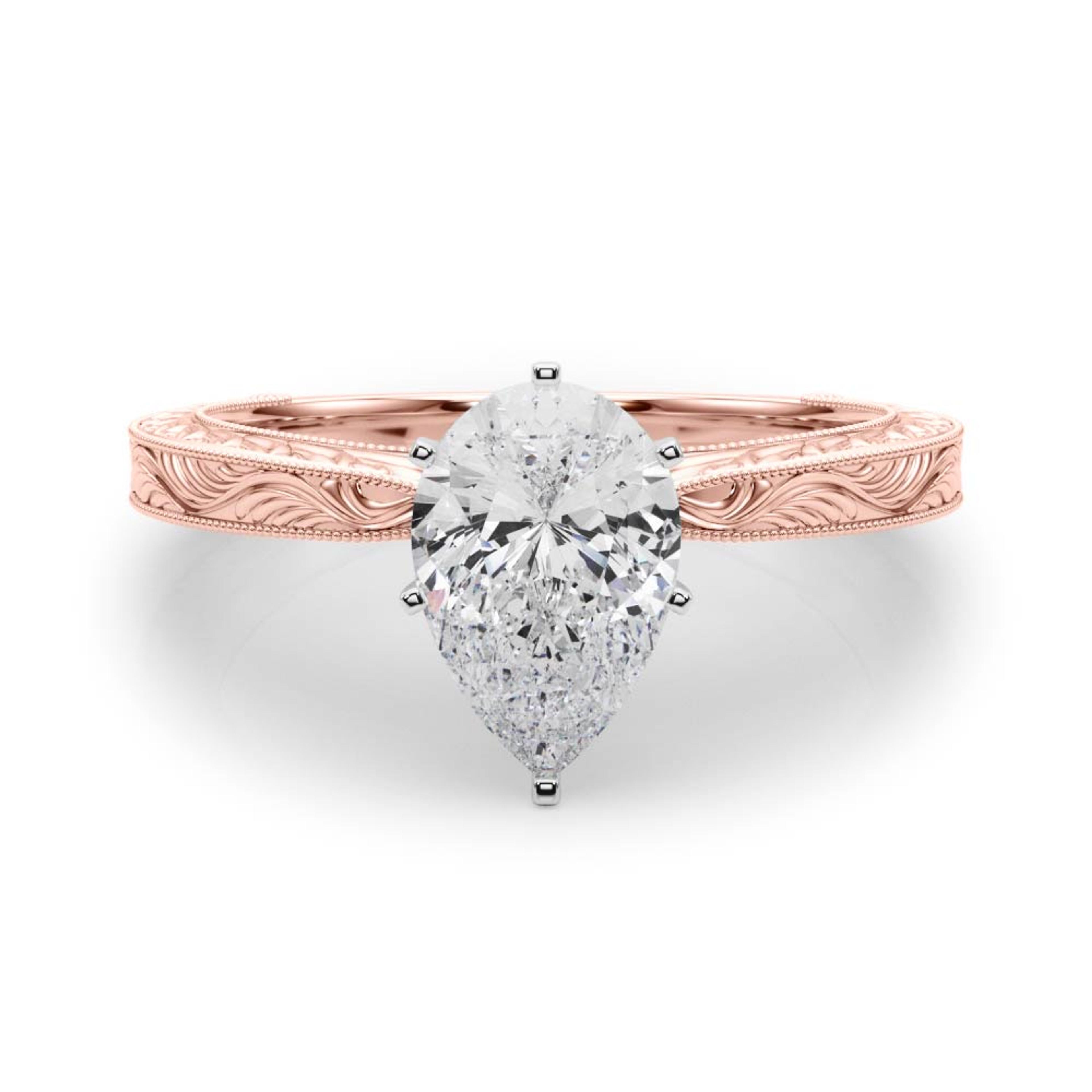 Victoria Pear Diamond Solitaire Engagement Ring