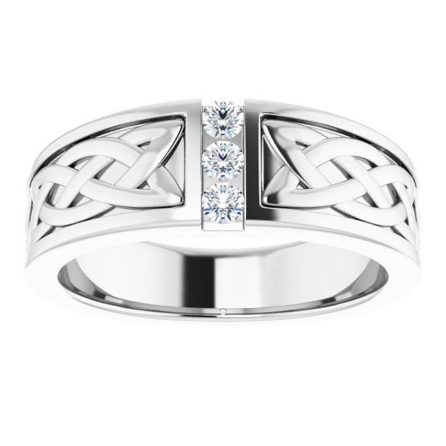 Celtic Knot Design 0.20 ctw Round Diamond Men's Ring