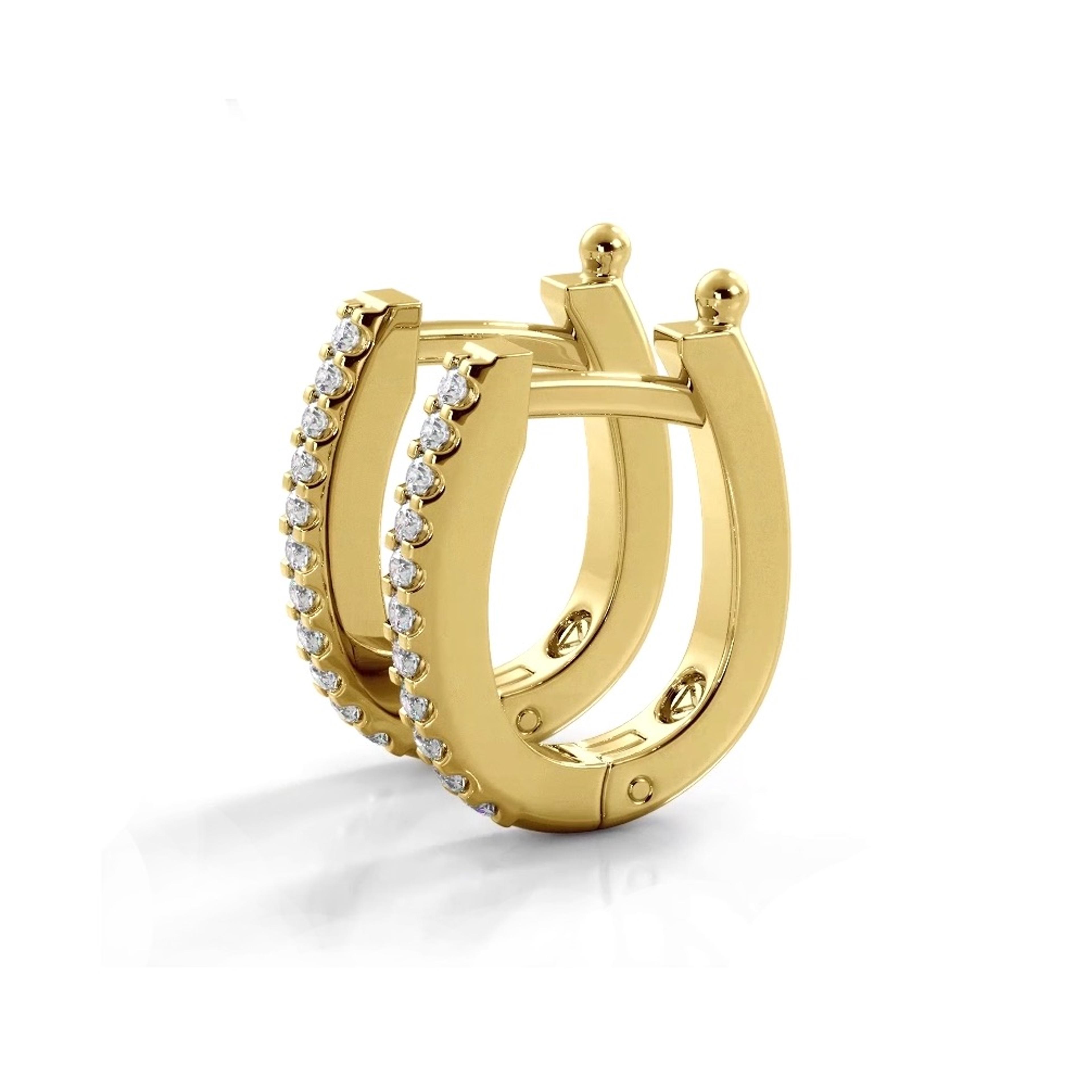 0.75 ctw. Classic Round Diamond Oval Hoop Earrings