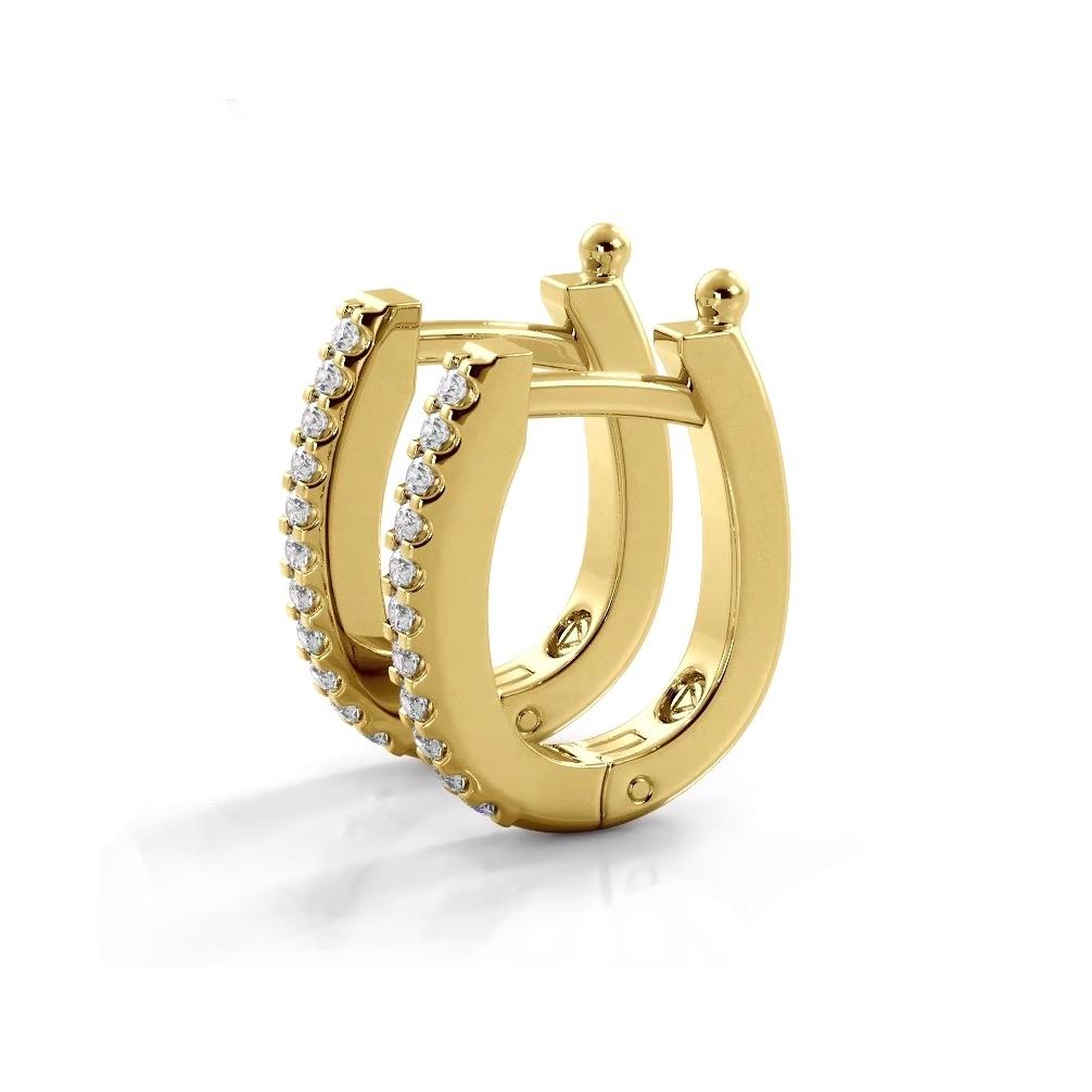 0.75 ctw. Classic Round Diamond Oval Hoop Earrings