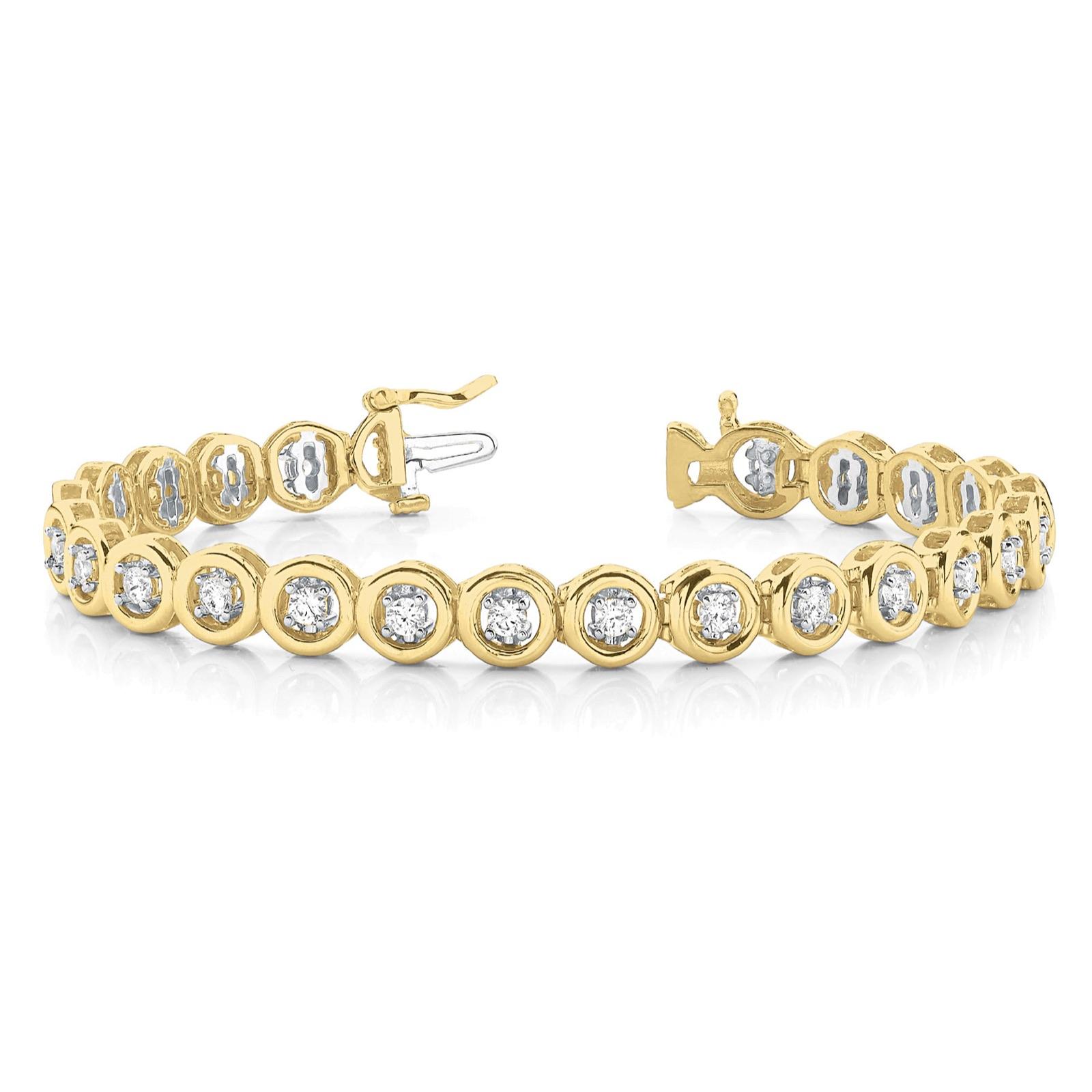 1.50 ctw Round Diamond Tennis Bracelet Four Prong Set-VIRABYANI