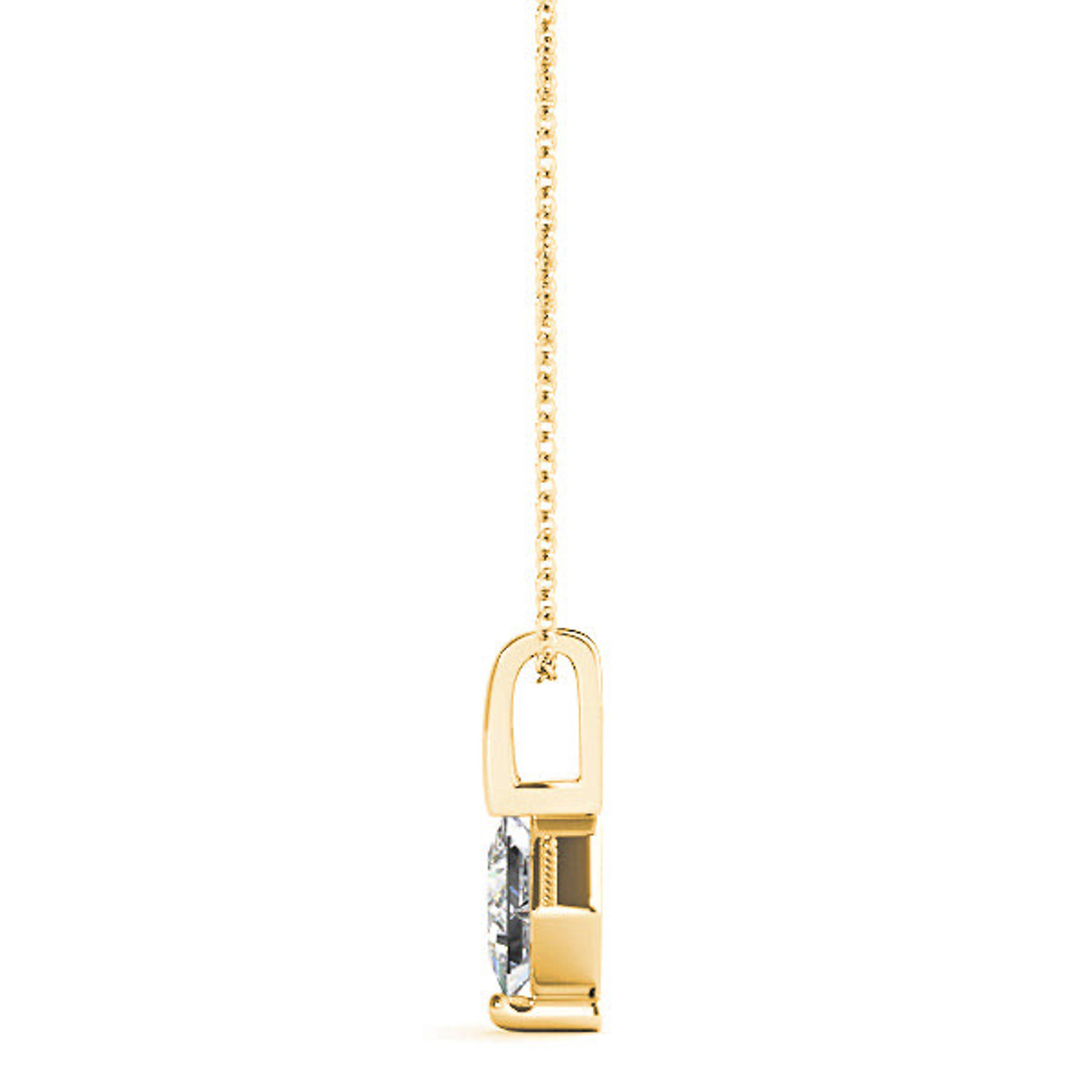 Princess Cut Diamond Solitaire Necklace Pendant-VIRABYANI