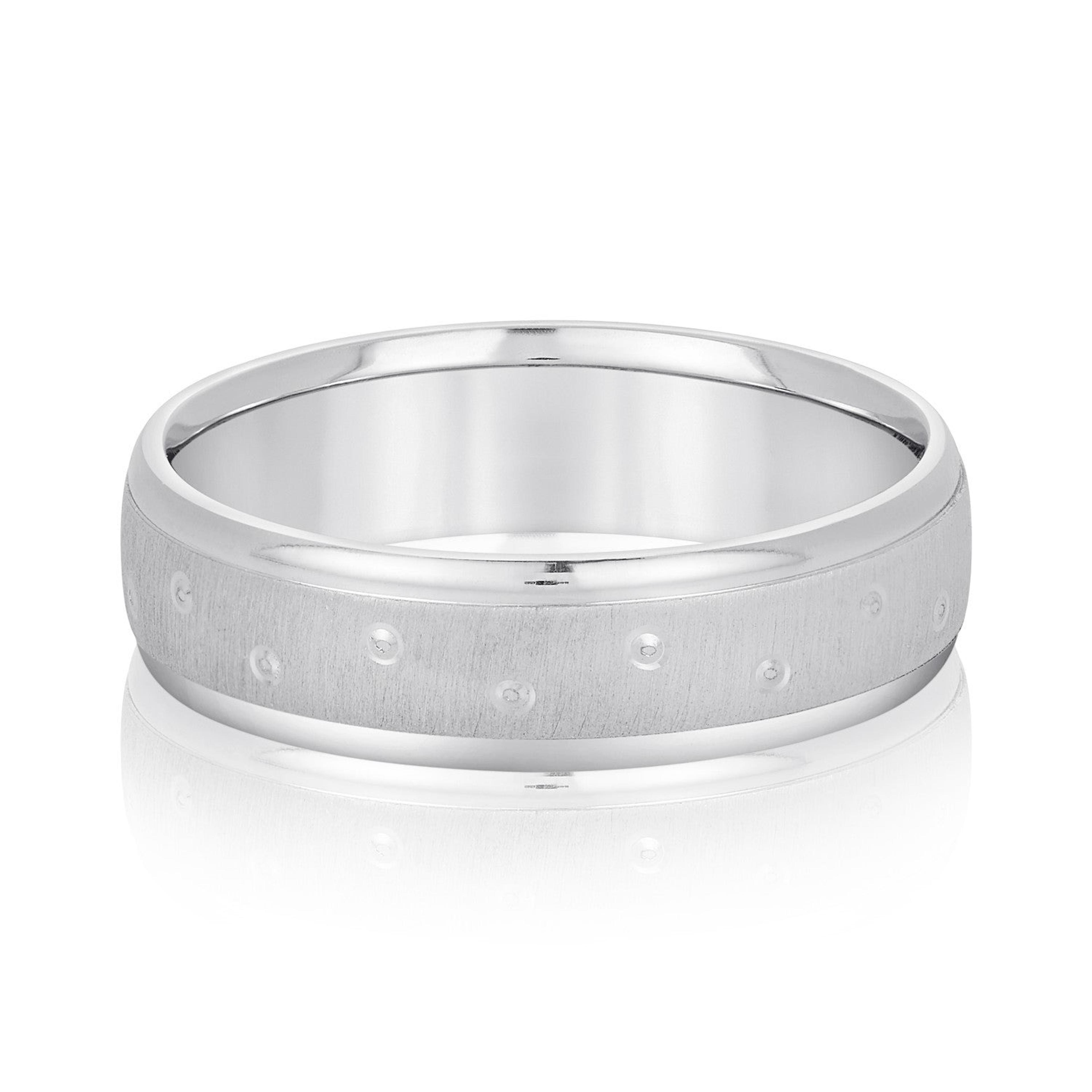 Men's Dots Pattern Wedding Band