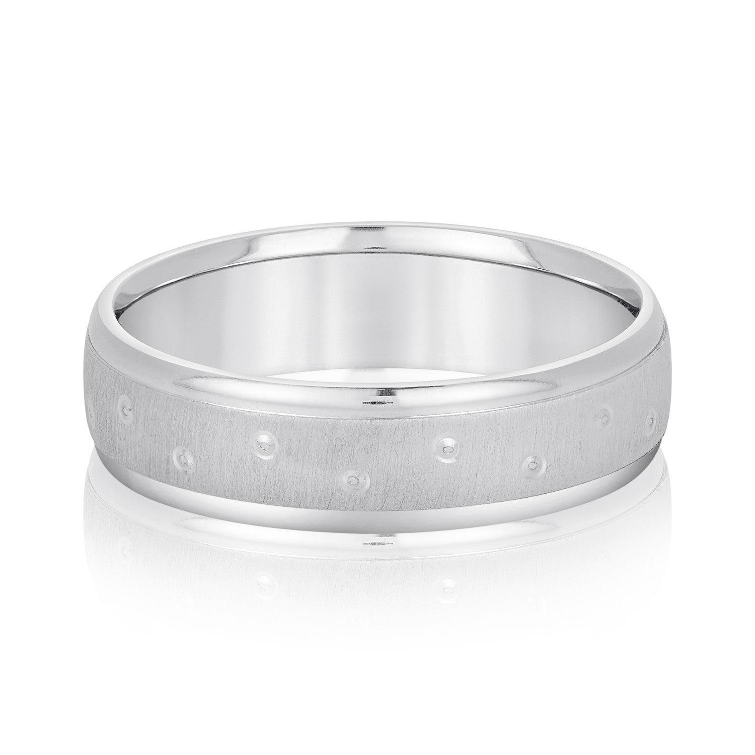 Men's Dots Pattern Wedding Band