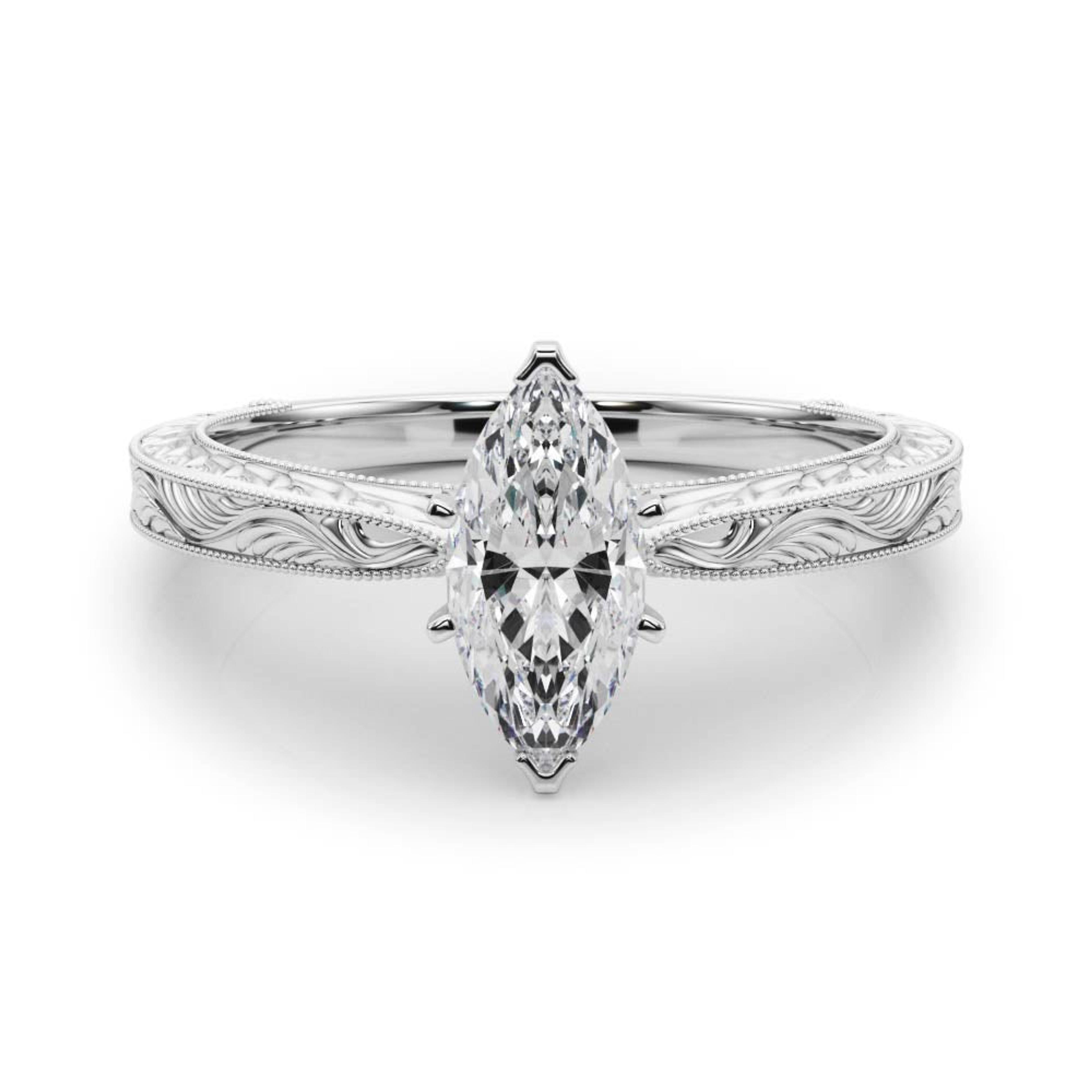 Victoria Marquise Diamond Solitaire Engagement Ring