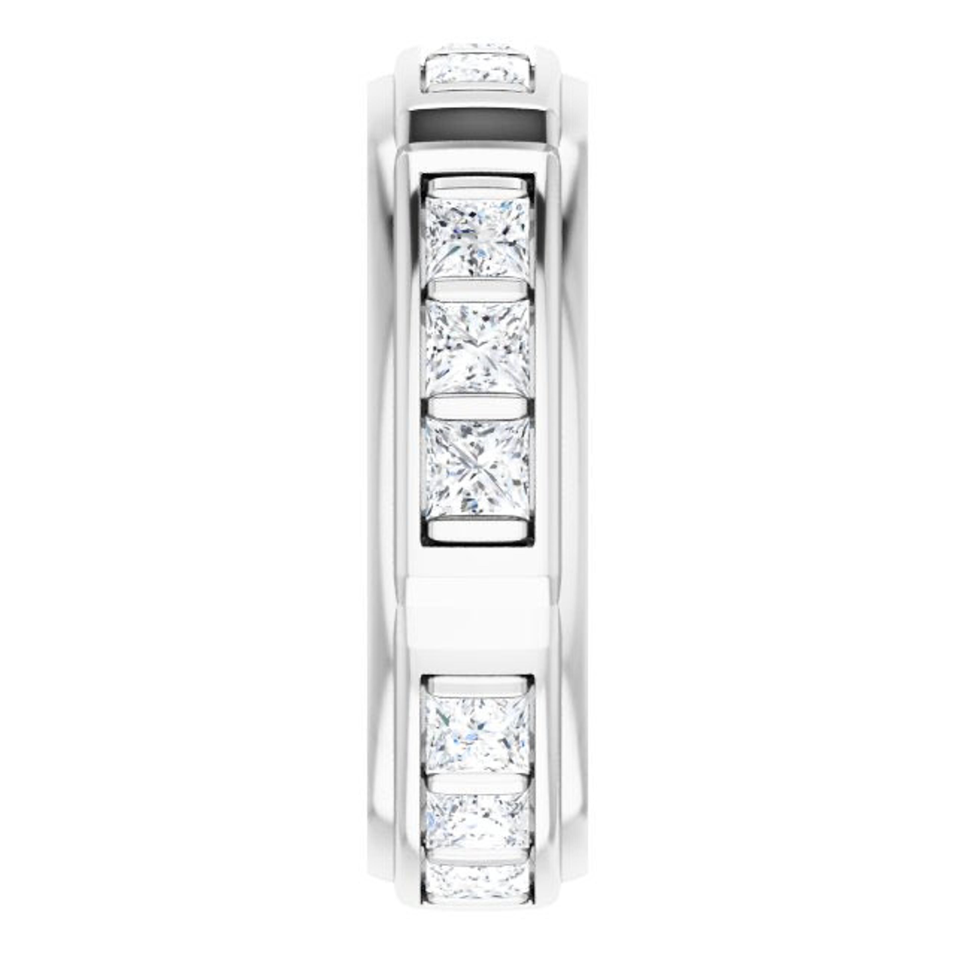 2.70 ctw Bar Set Princess Cut Diamond Men's Ring