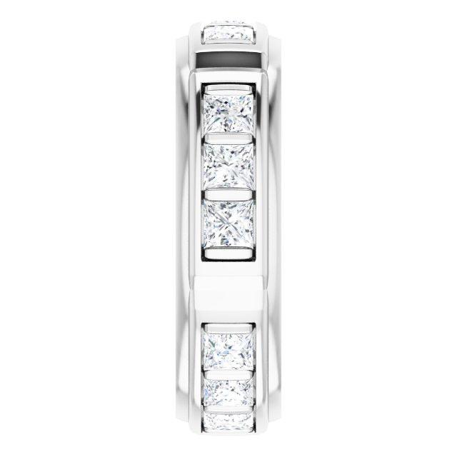 2.70 ctw Bar Set Princess Cut Diamond Men's Ring