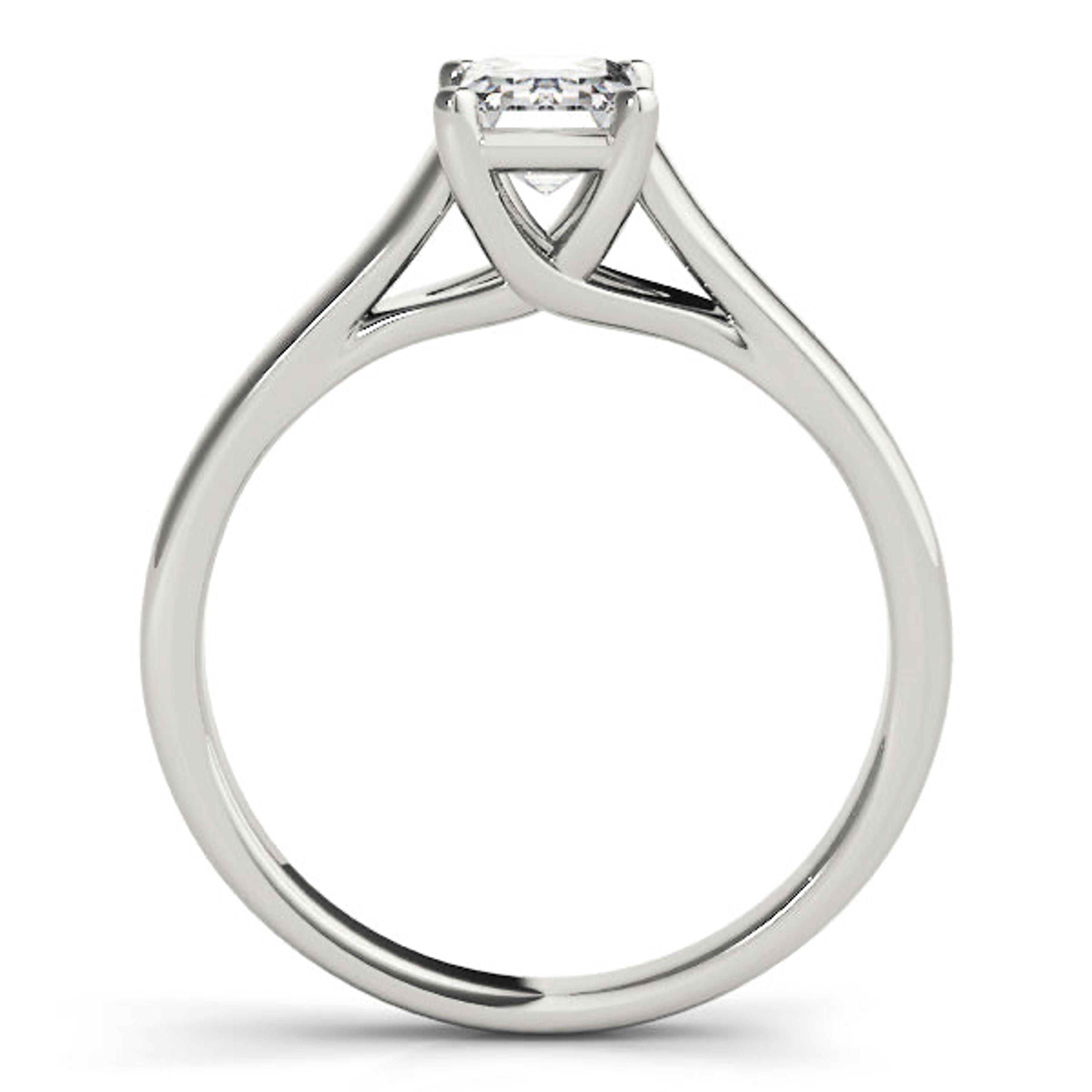 Evelyn Emerald Diamond Solitaire Engagement Ring