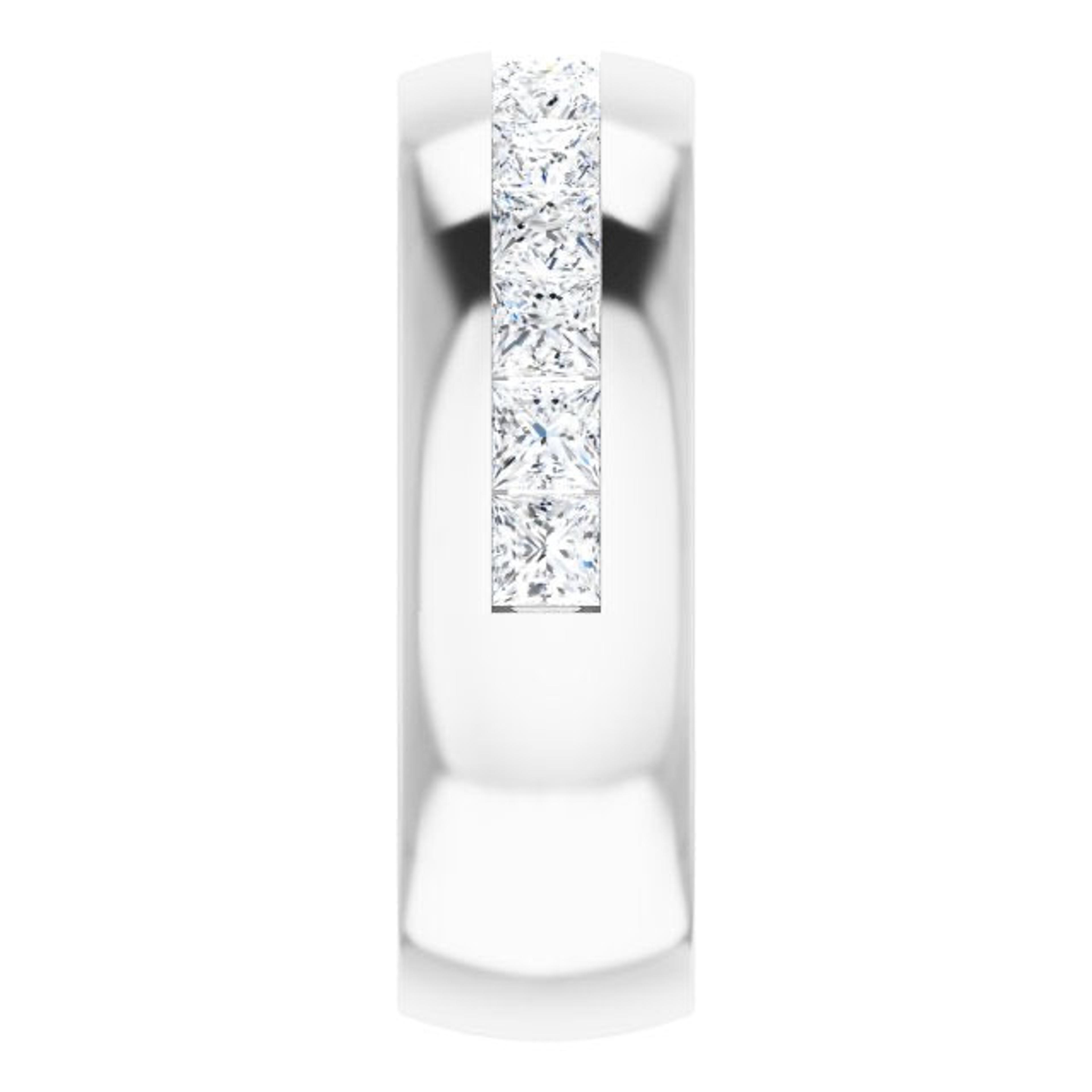 2.5 ctw Channel Set Princess Cut Diamond Men's Ring Half Eternity