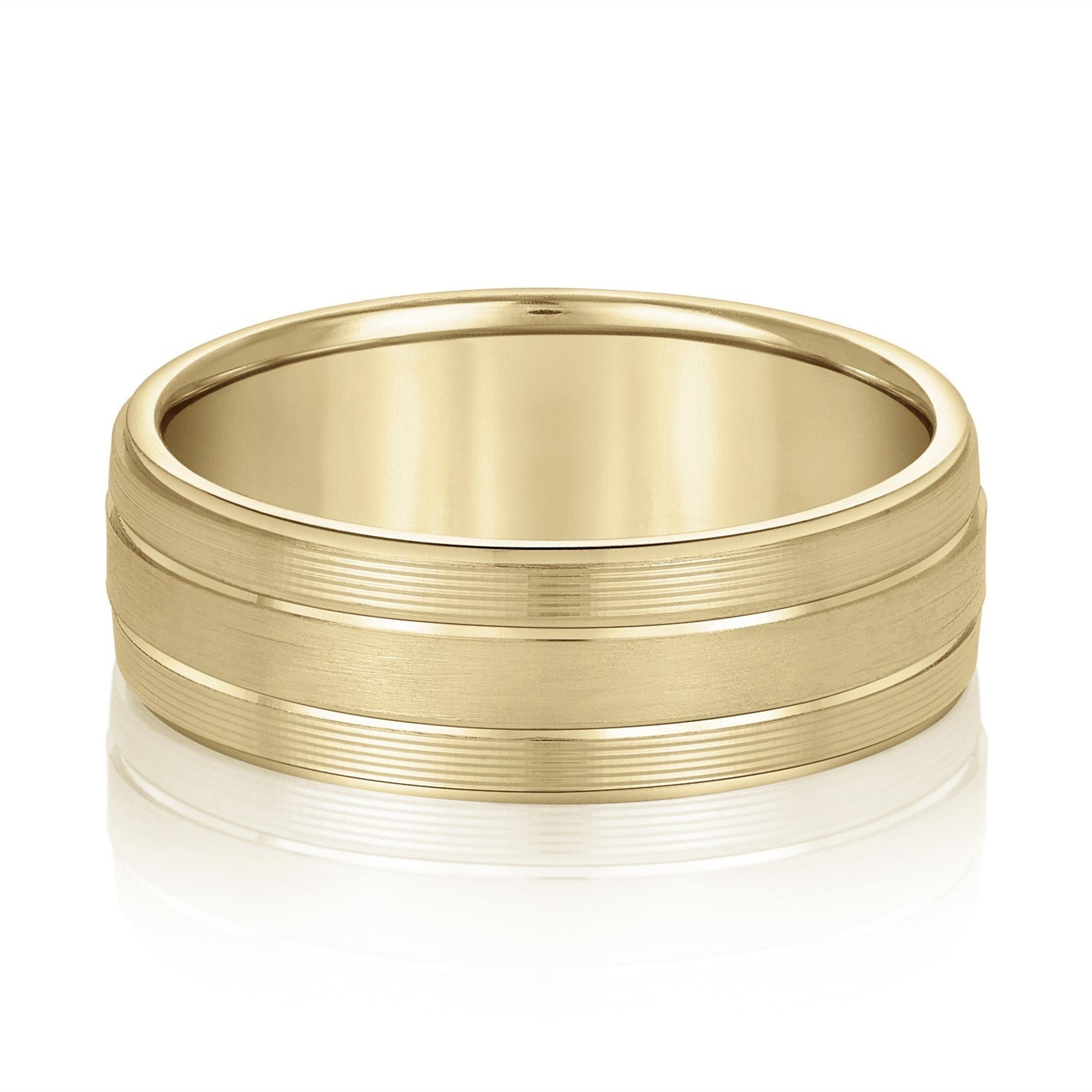 Men's Classic Ridged Edge Wedding Band