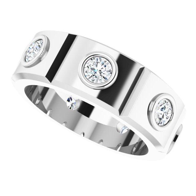1.20 ctw Round Diamond Eternity Band Bezel Set