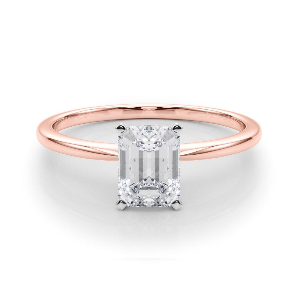 Angelica Emerald Diamond Solitaire Engagement Ring
