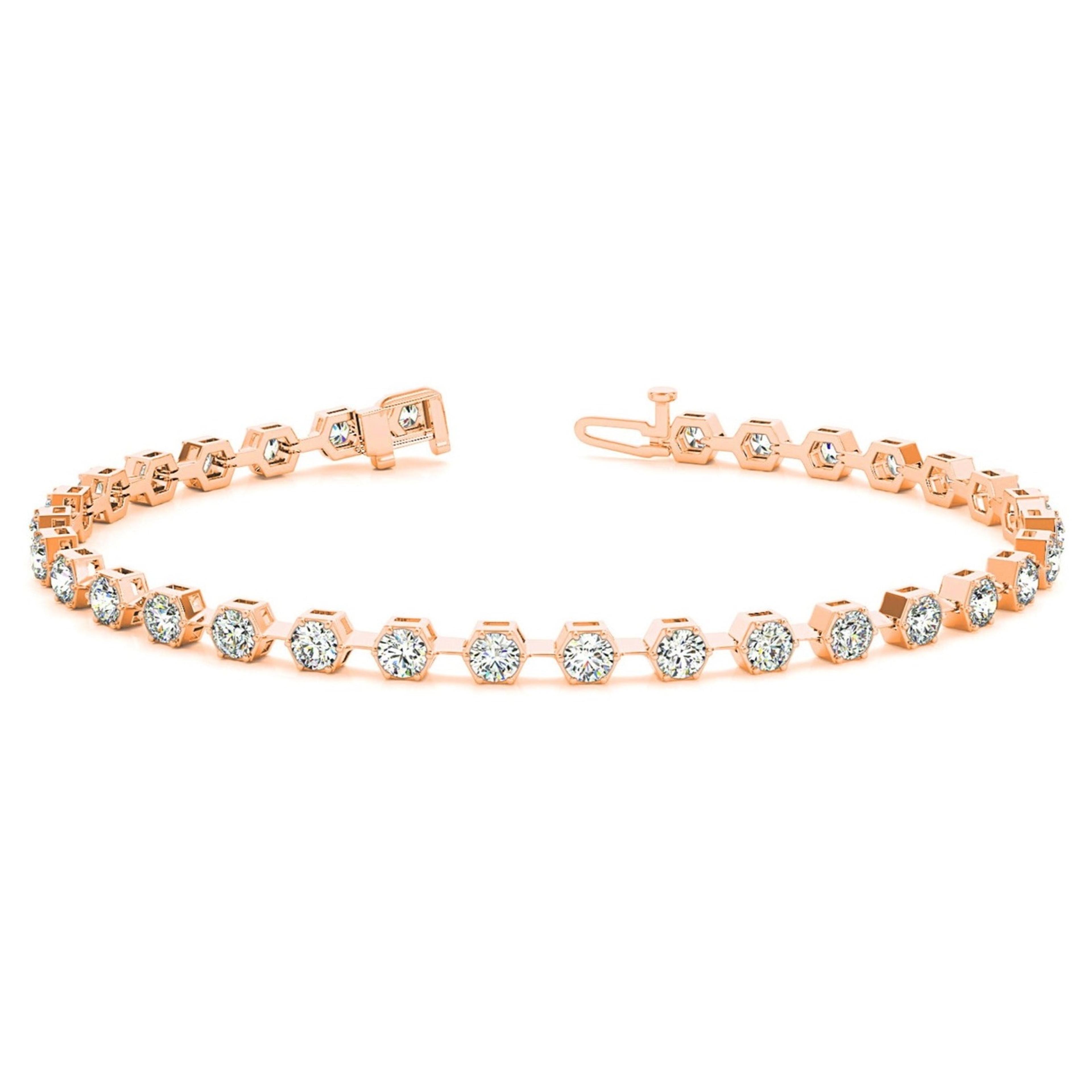 1.60 ctw Round Diamond Tennis Bracelet Pave Set-VIRABYANI