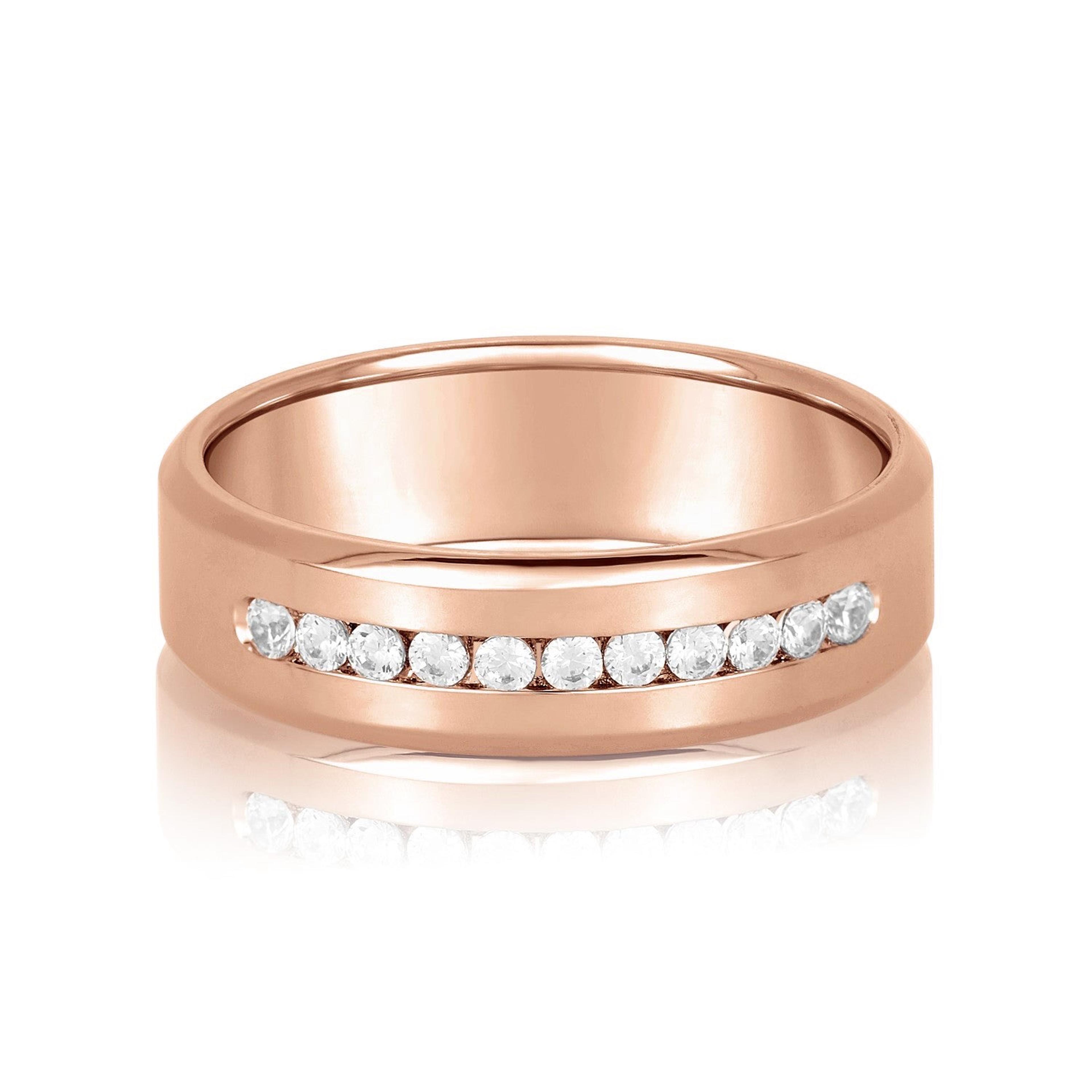 Channel Set Diamond Classic Men's Band