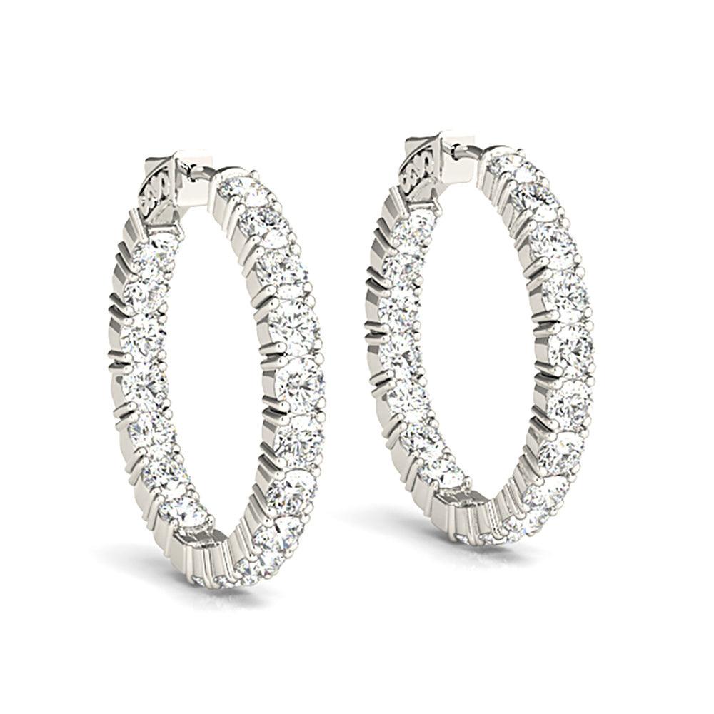 Classic 6.00 ctw Diamond Hoop Earrings Inside-Out