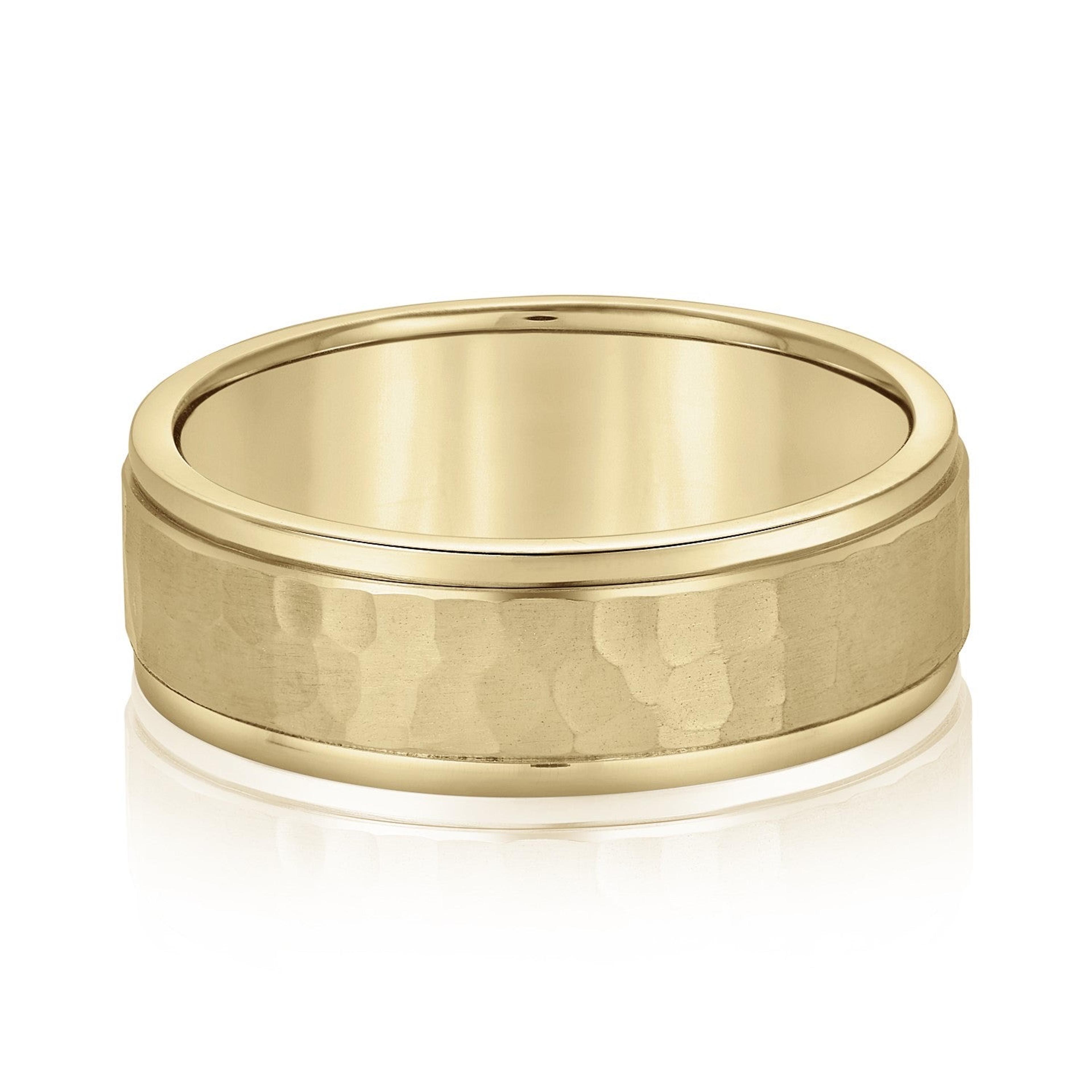 Men's Hammered Center Wedding Band