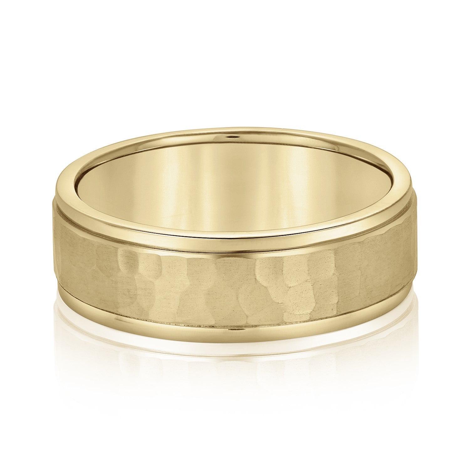 Men's Hammered Center Wedding Band