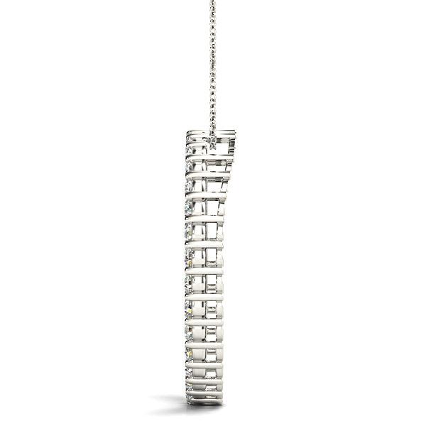 1.02 ctw Diamond Circle Necklace Pendant Shared Prong Set-VIRABYANI
