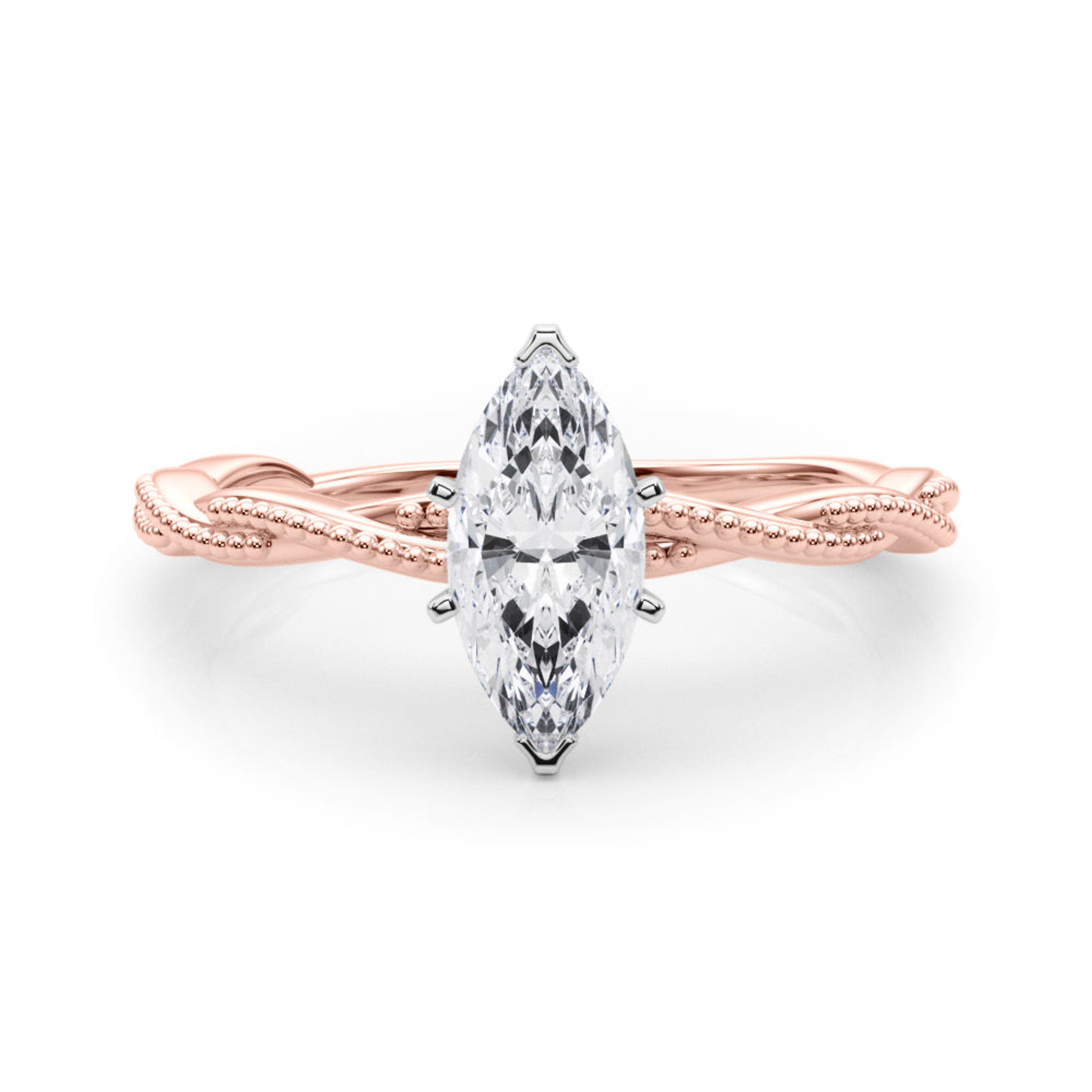 Anastasia Twisted Vine Marquise Diamond Solitaire Engagement Ring