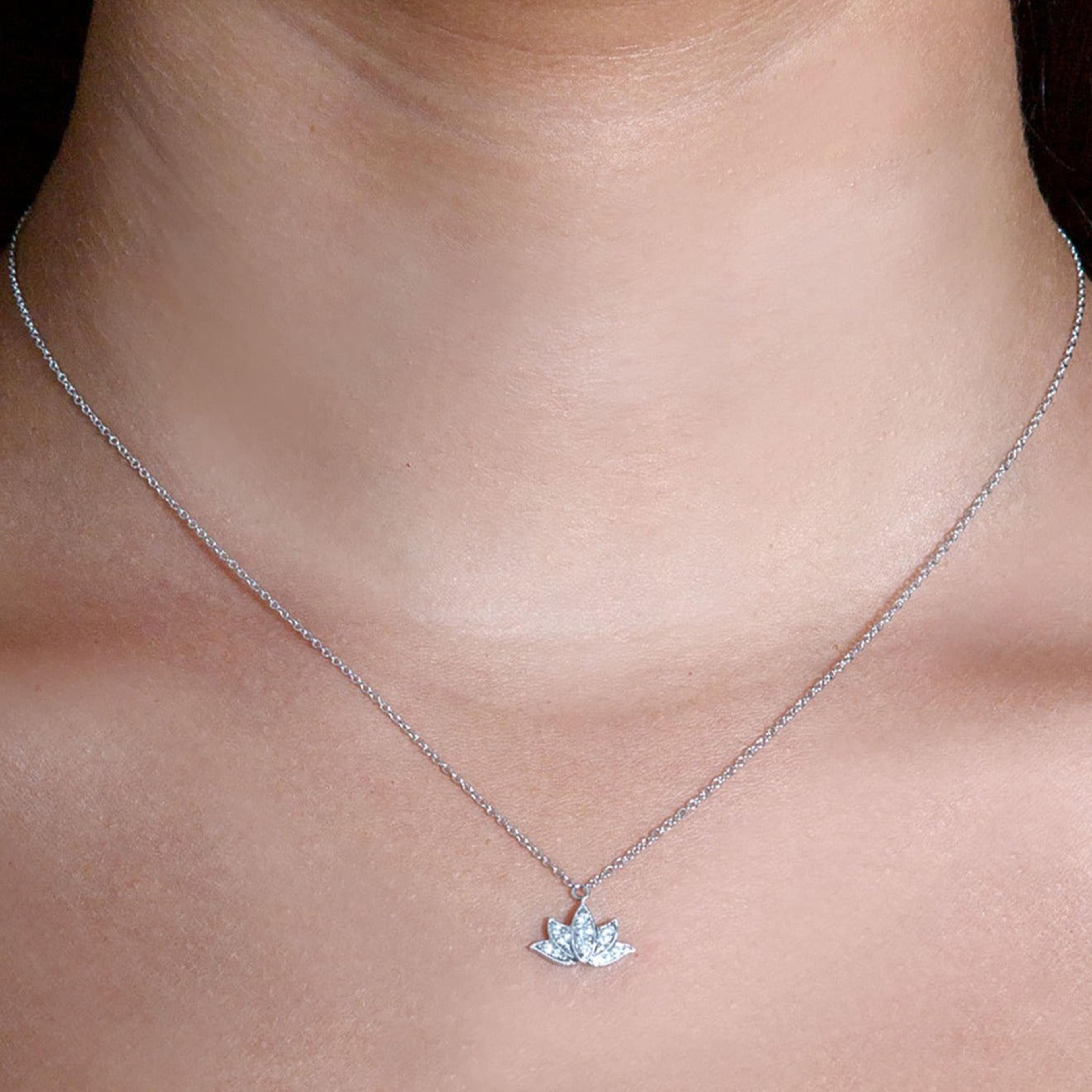 0.10 ctw Diamond Milgrain Leaves Necklace Pendant-VIRABYANI