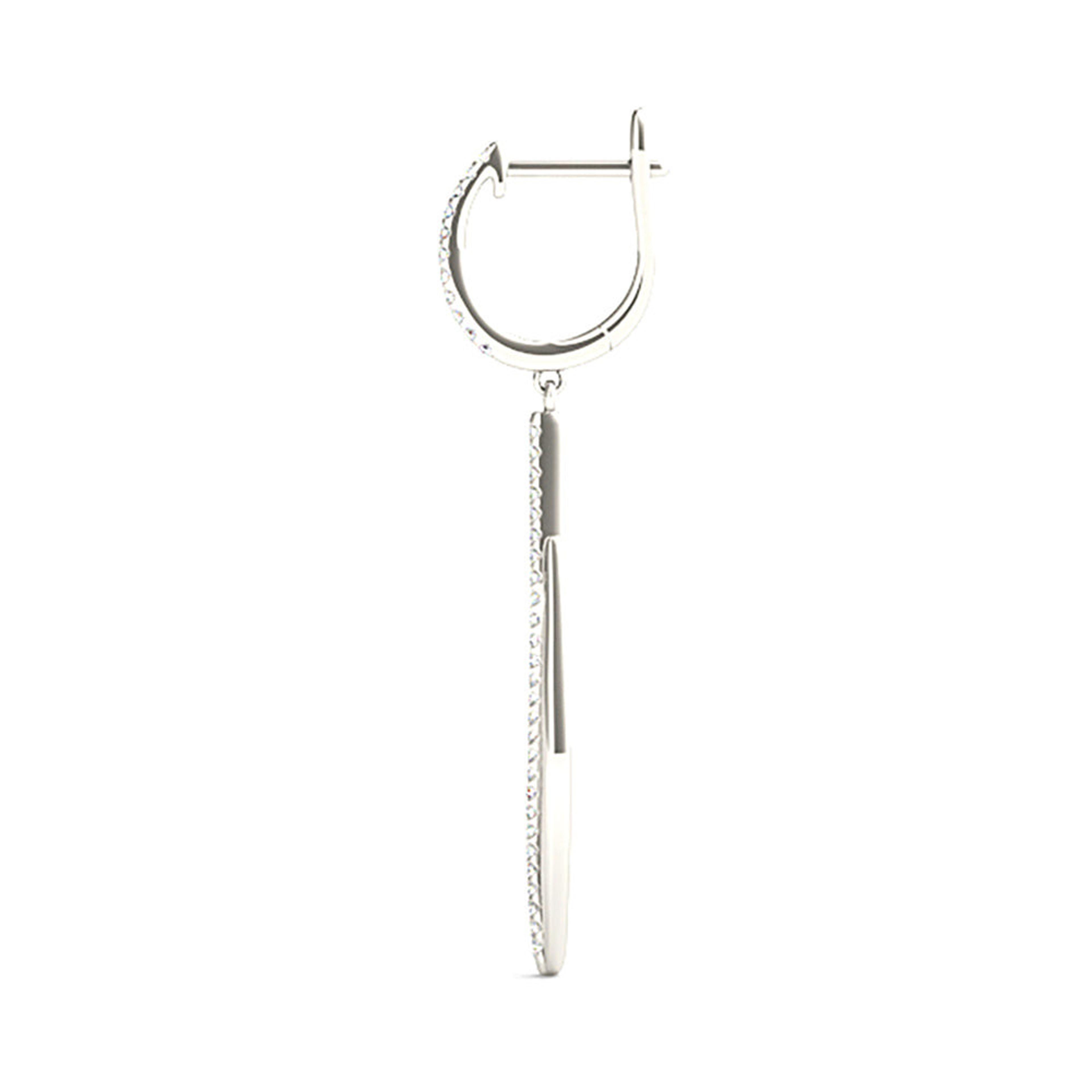 0.40 ctw Diamond Tear Drop Earrings Cocktail Style-VIRABYANI