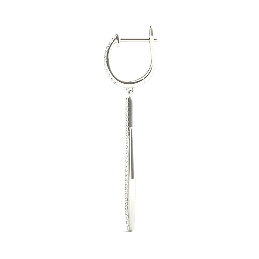 0.40 ctw Diamond Tear Drop Earrings Cocktail Style-VIRABYANI