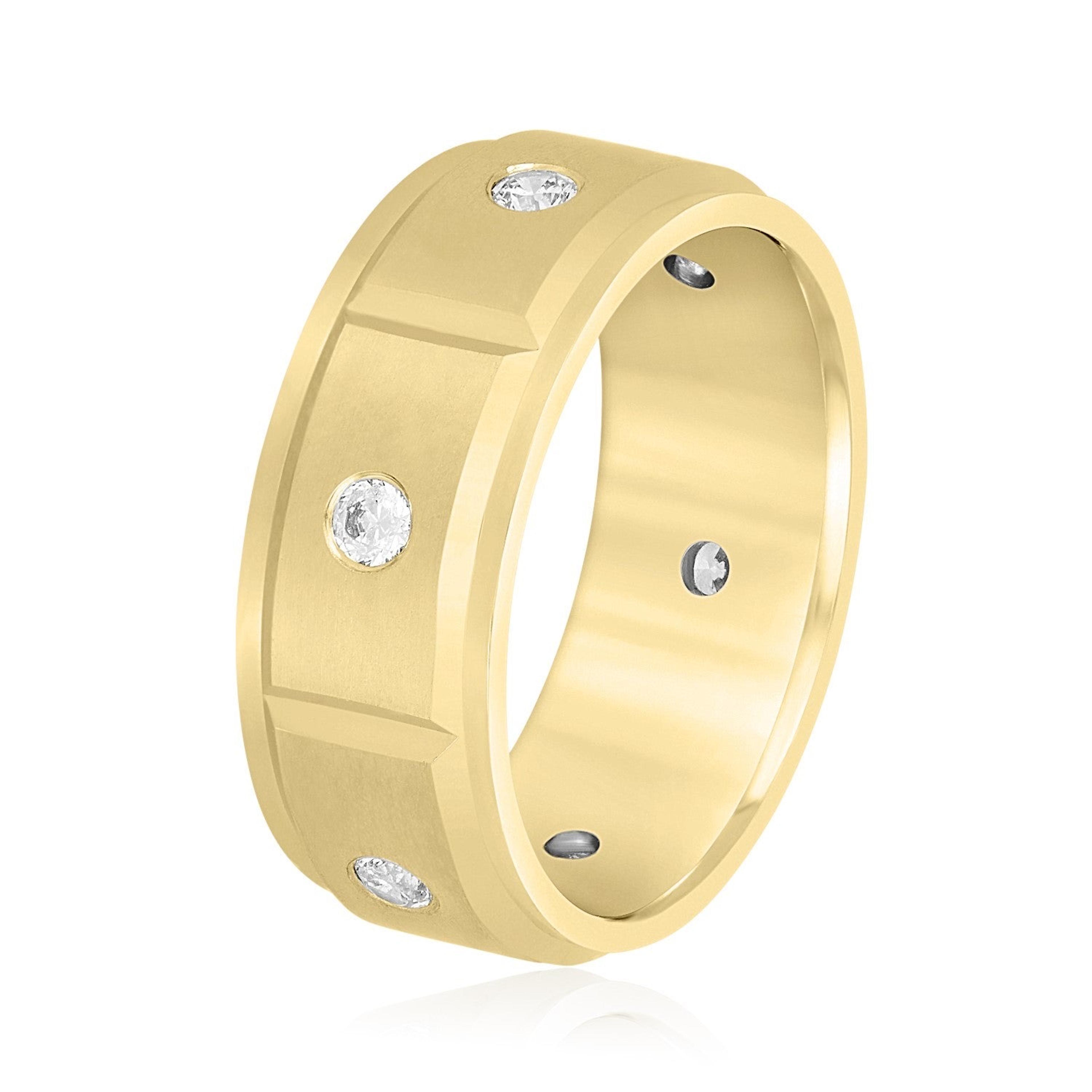 Bezel Set Diamond Men's Band